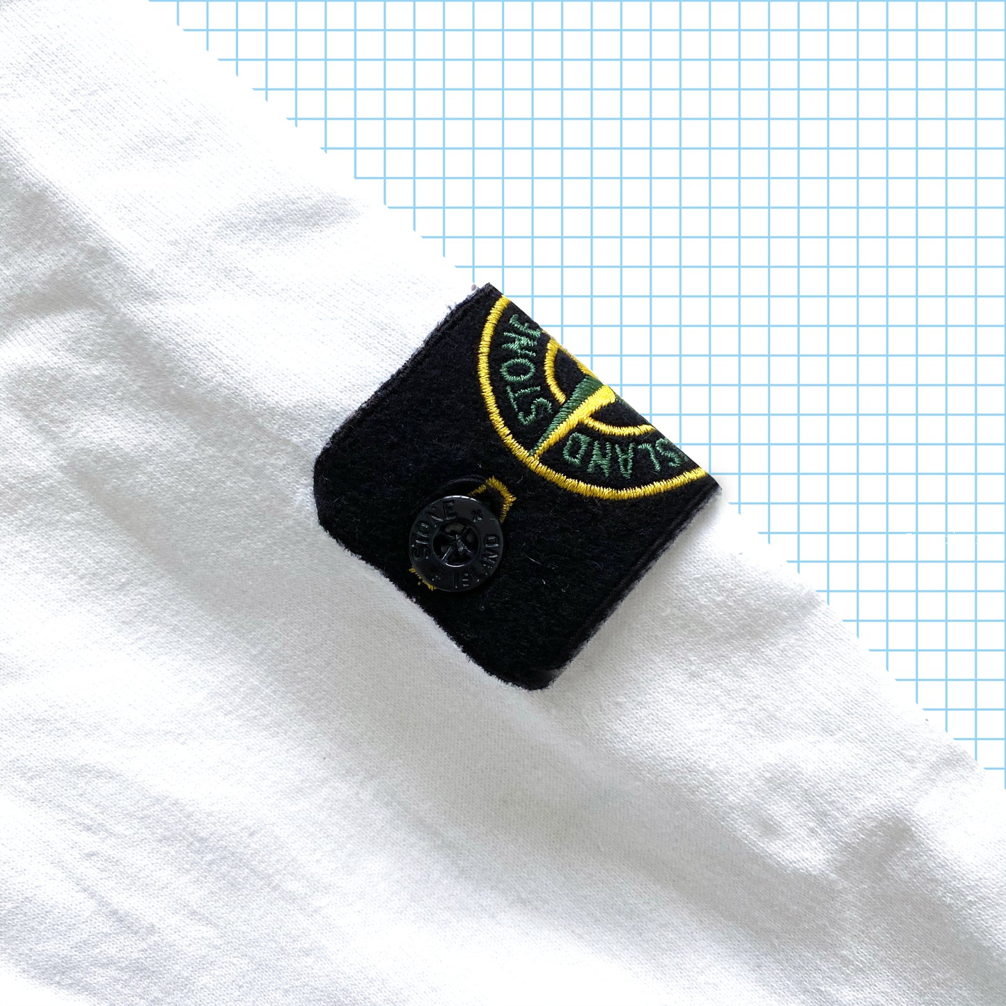 Stone Island Cocaine White Zip Chest Pocket Crew SS17 - Extra Large