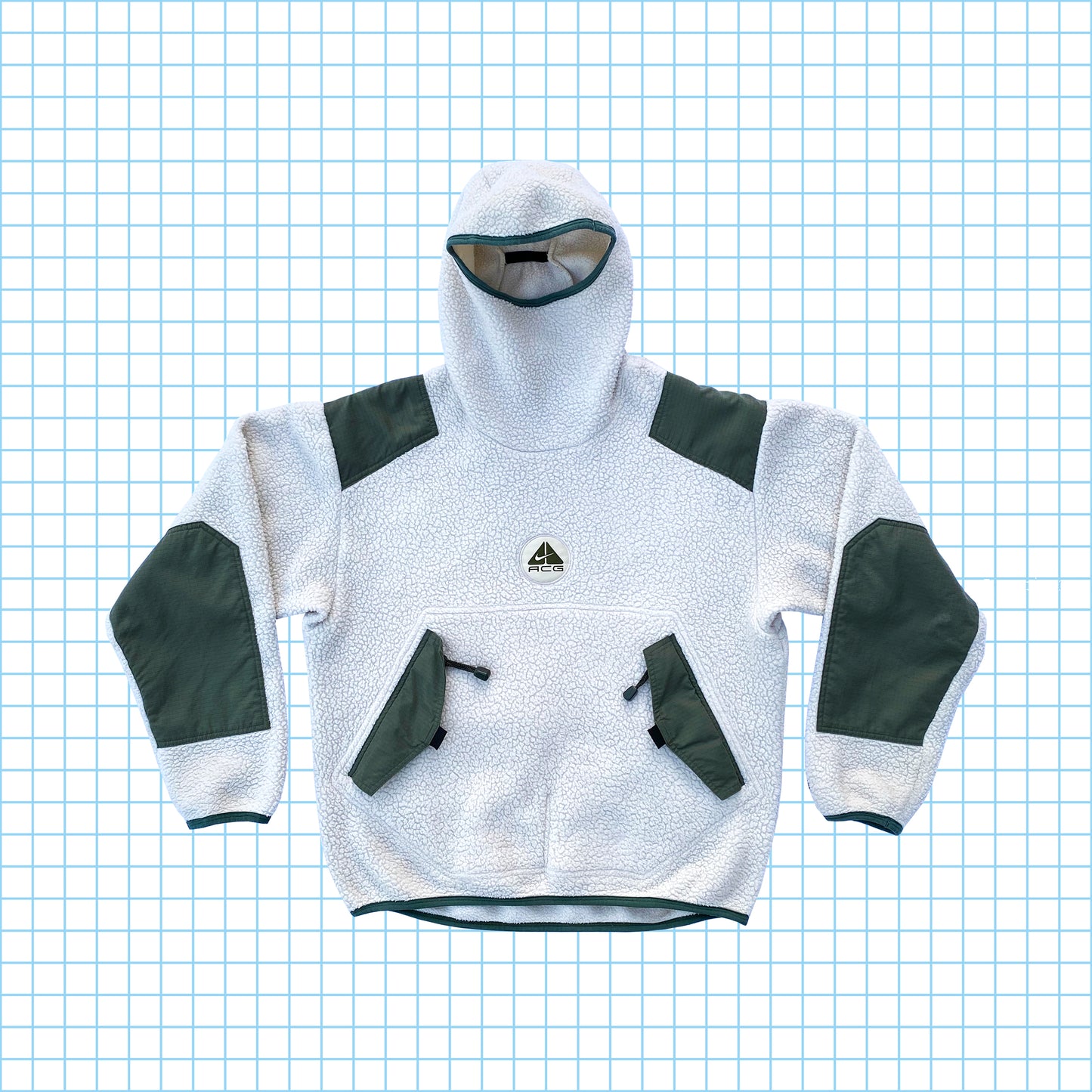 vintage 90's Nike ACG Sherpa Balaclava Sweat à capuche - Moyen