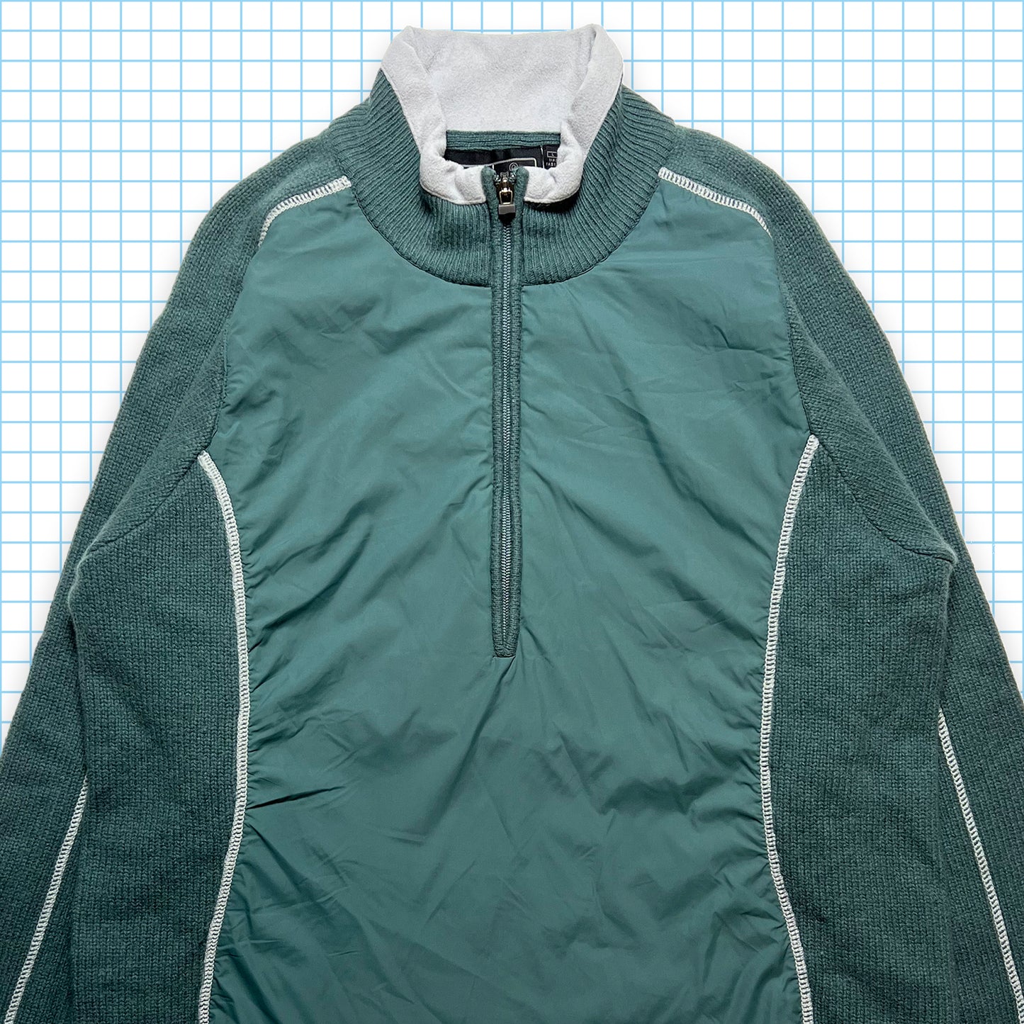 Nike ACG Split Panel Nylon/Knit Half Zip Pull Over - Medium / Large