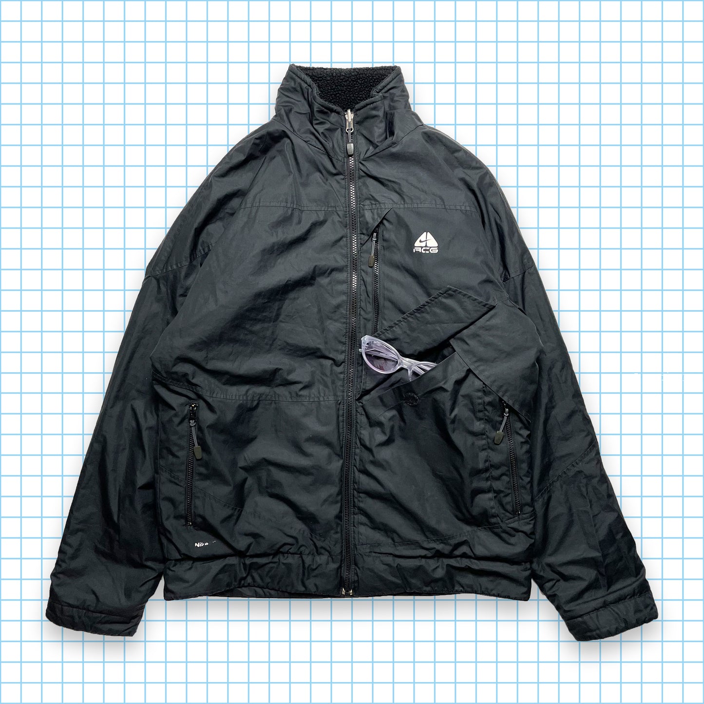 Nike ACG Fleece / Nylon Reversible Technical Jacket Fall 07' - Medium