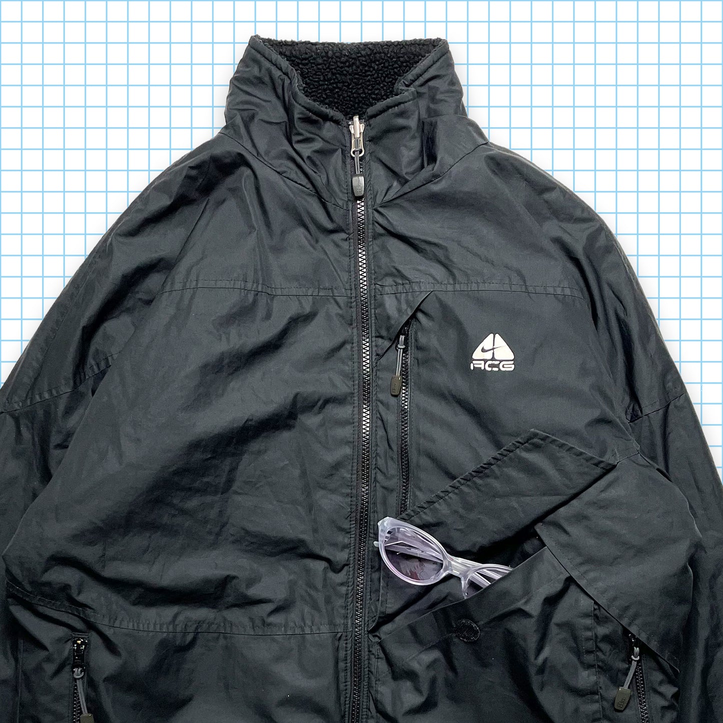 Nike ACG Fleece / Nylon Reversible Technical Jacket Fall 07' - Medium