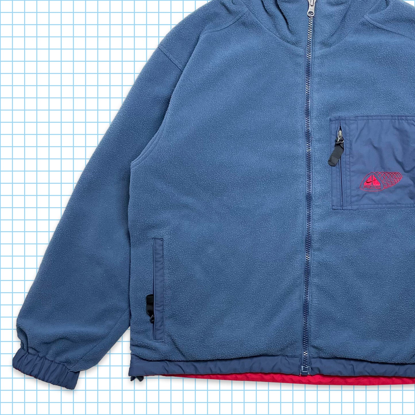 Nike ACG Nylon / Fleece Reversible Jacket Fall 00' - Large / Extra Large
