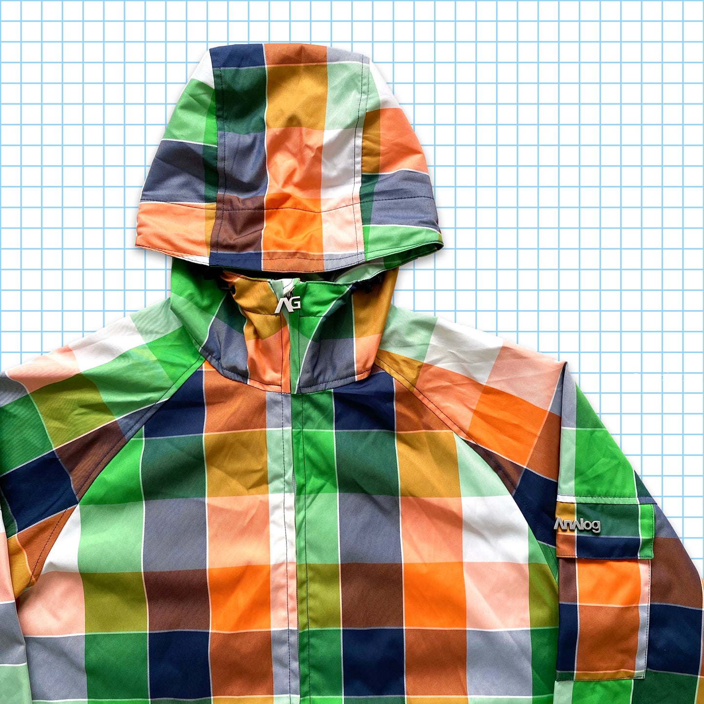 veste à carreaux multicolores analogique vintage - Moyen / Grand