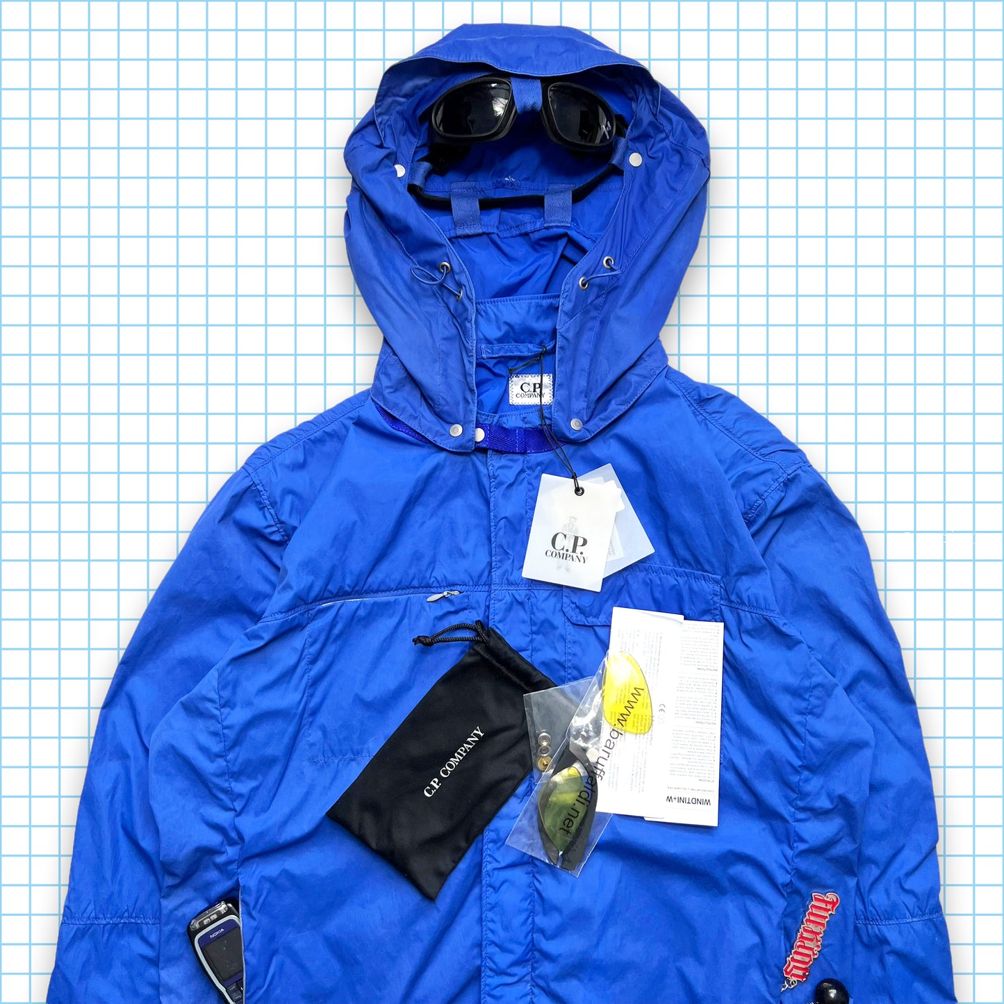 CP Company Baruffaldi Royal Blue Technical Hooded Jacket SS08' - Medium / Large
