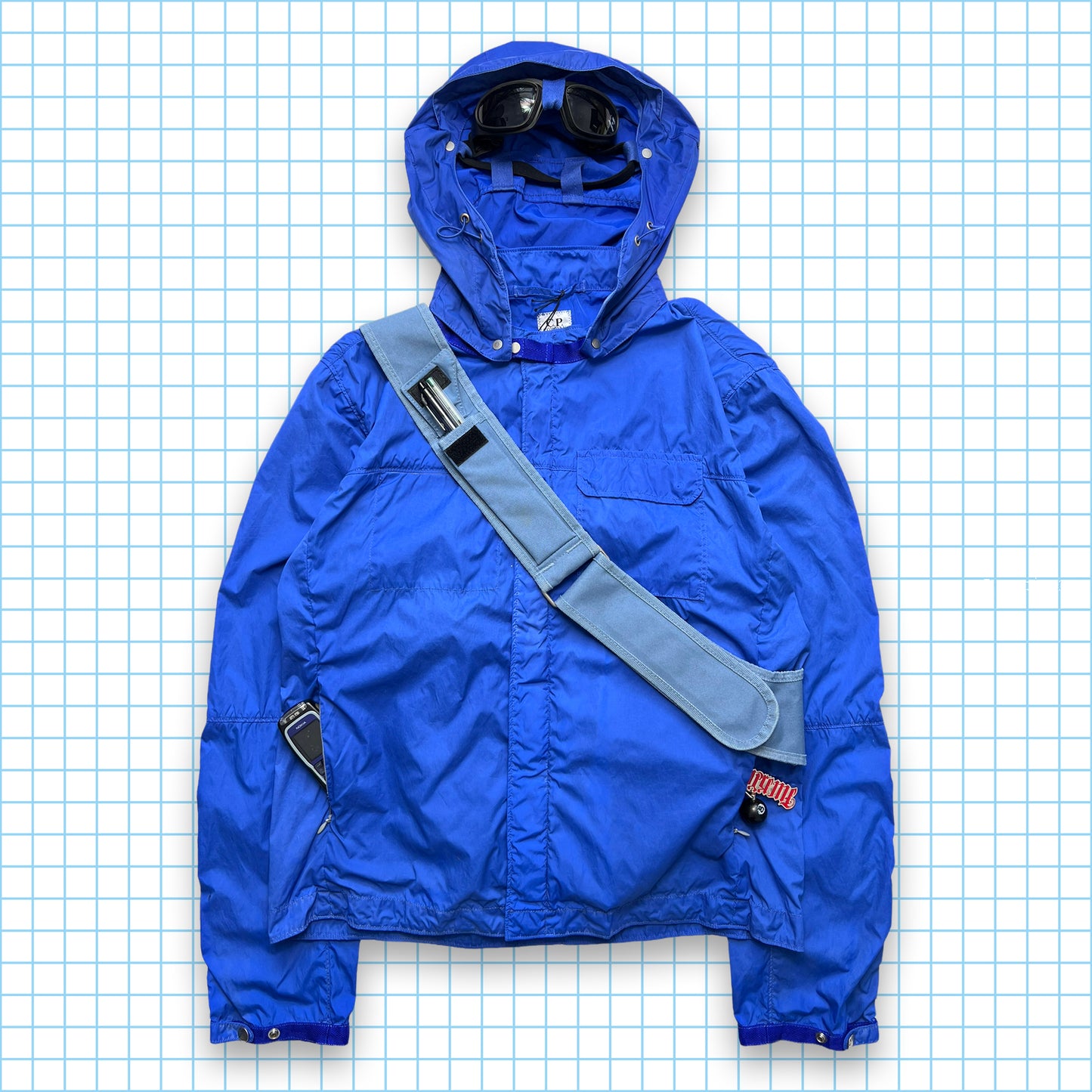 CP Company Baruffaldi Royal Blue Technical Hooded Jacket SS08' - Medium / Large