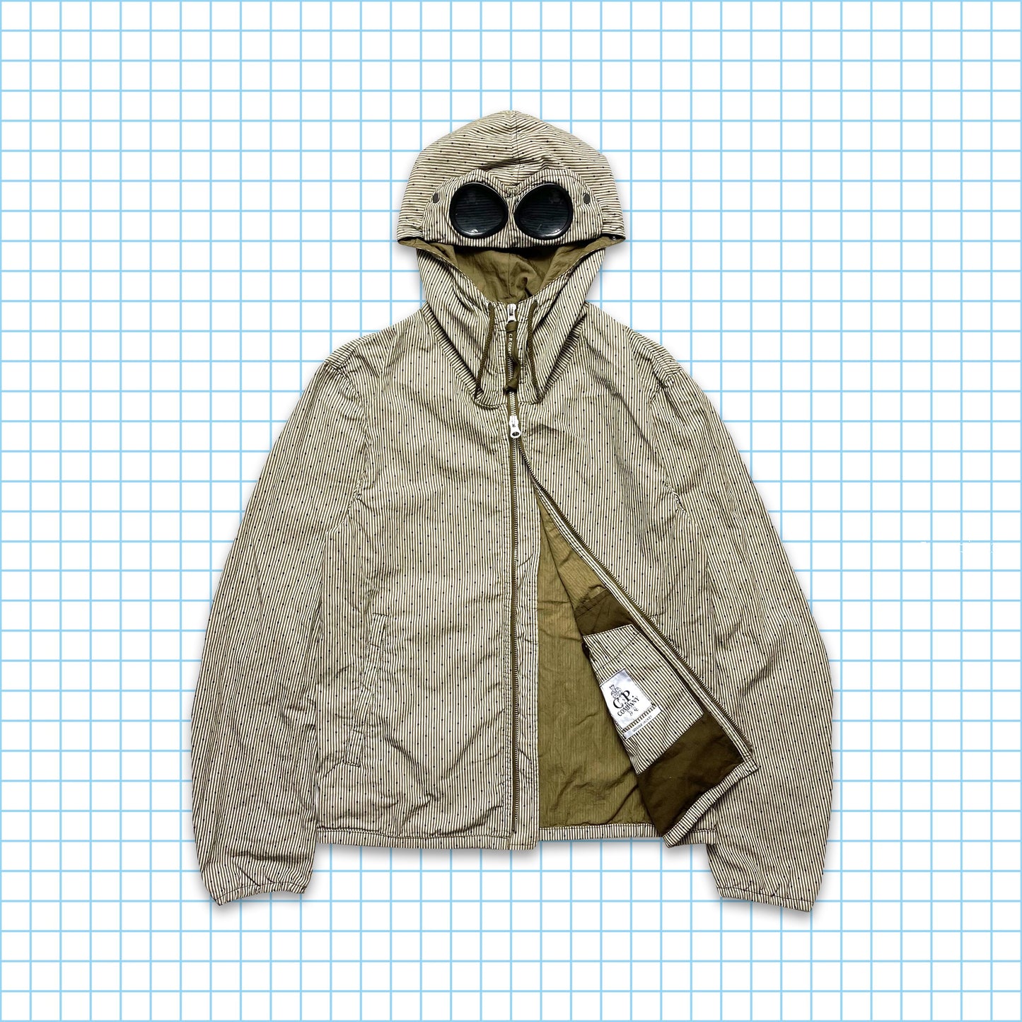 CP Company Pin Stripe Polka Dot Goggle Jacket - Small