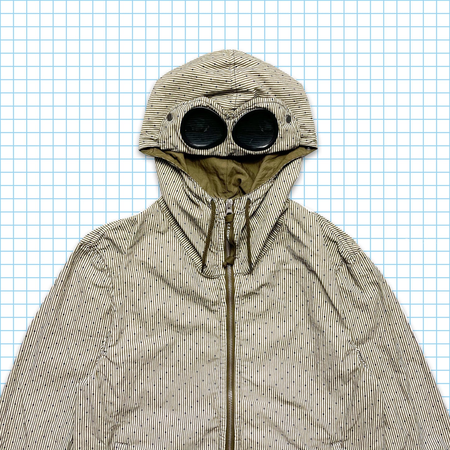 CP Company Pin Stripe Polka Dot Goggle Jacket - Small