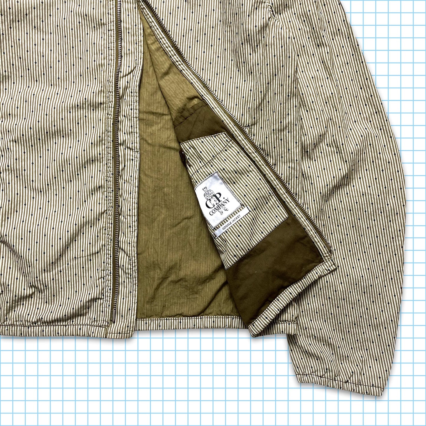 CP Company Pin Stripe Polka Dot Goggle Jacket - Small