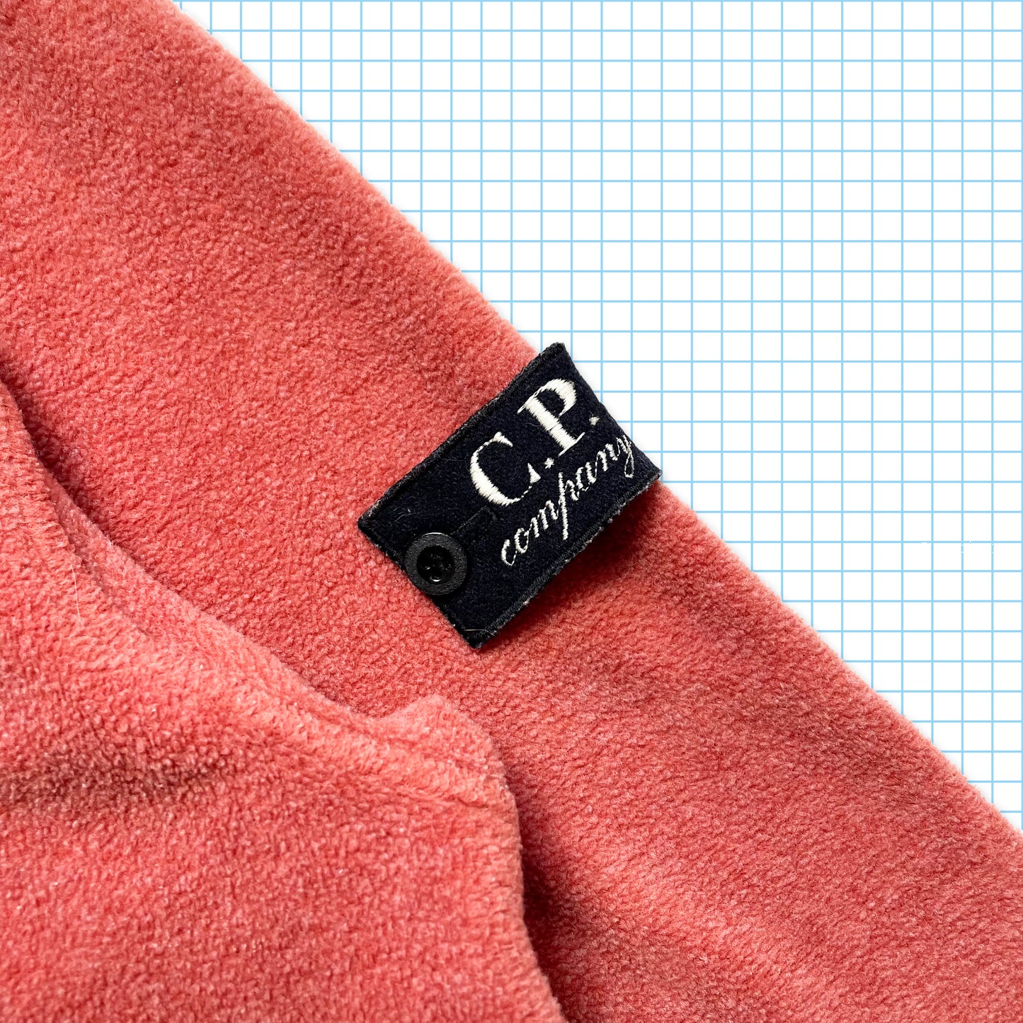 Vintage CP Company Peach Towelling Quarter Zip Anorak AW00' - Medium / Large