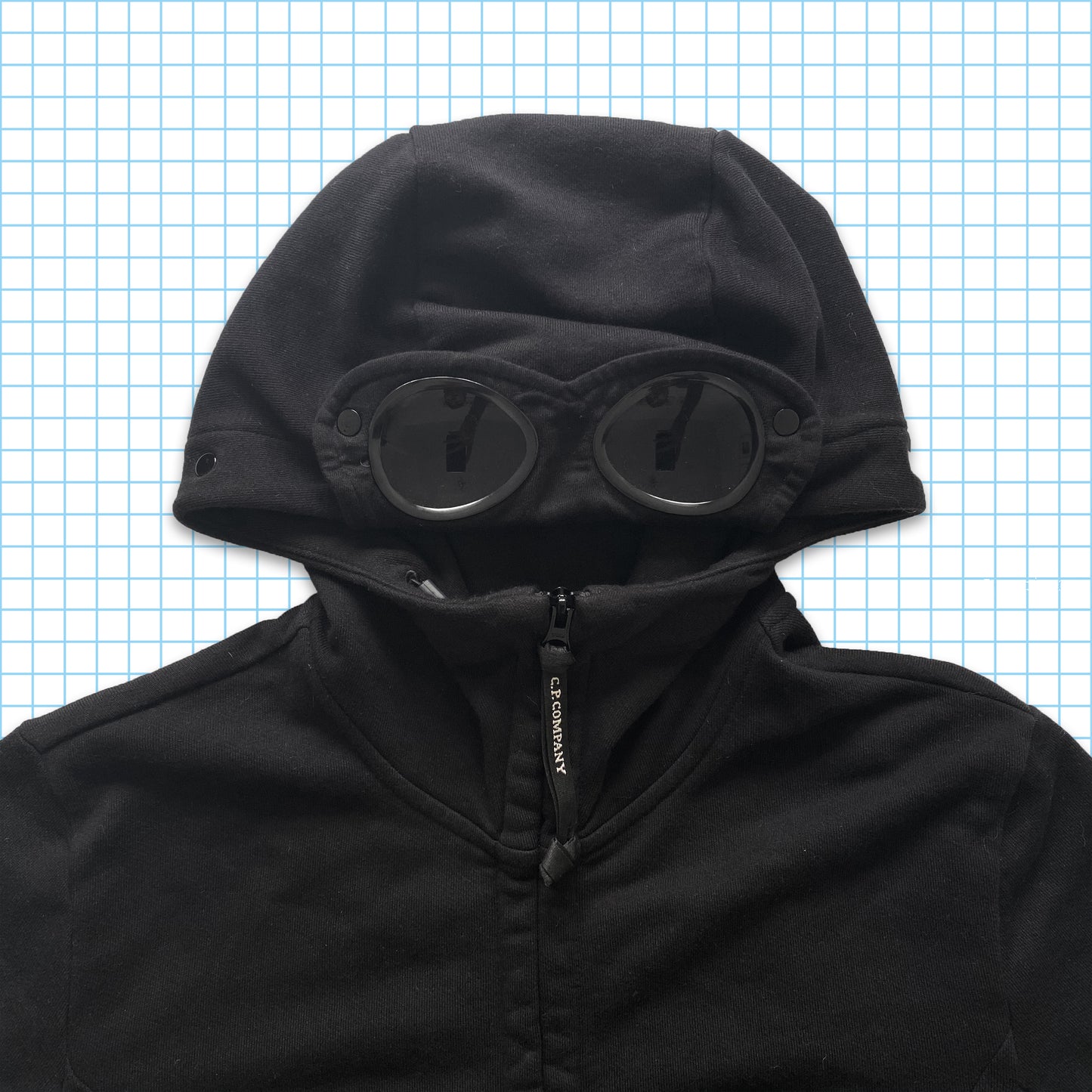 CP Company Stealth Black Zippé Masque à Capuche - Moyen
