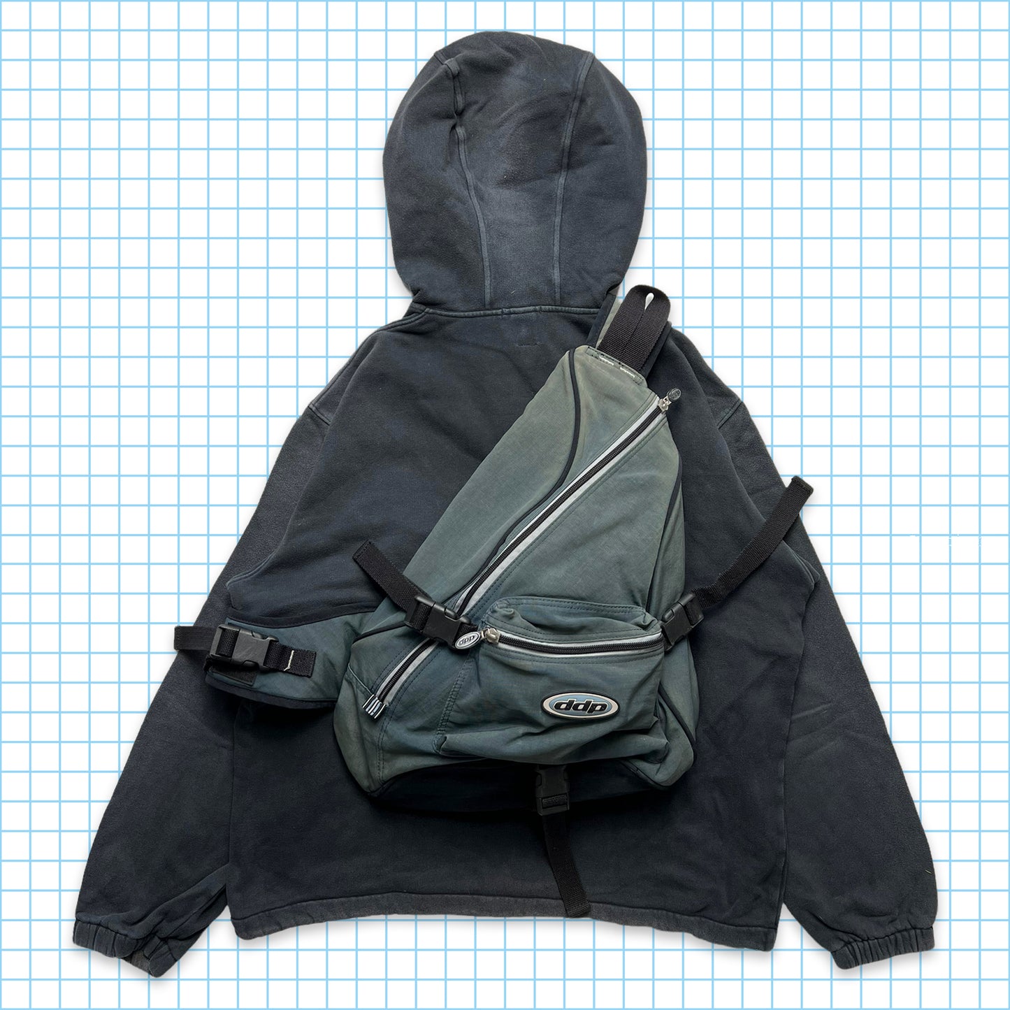 CP Company Tonal Relax Quarter Zip Hoodie - Large / Extra Large