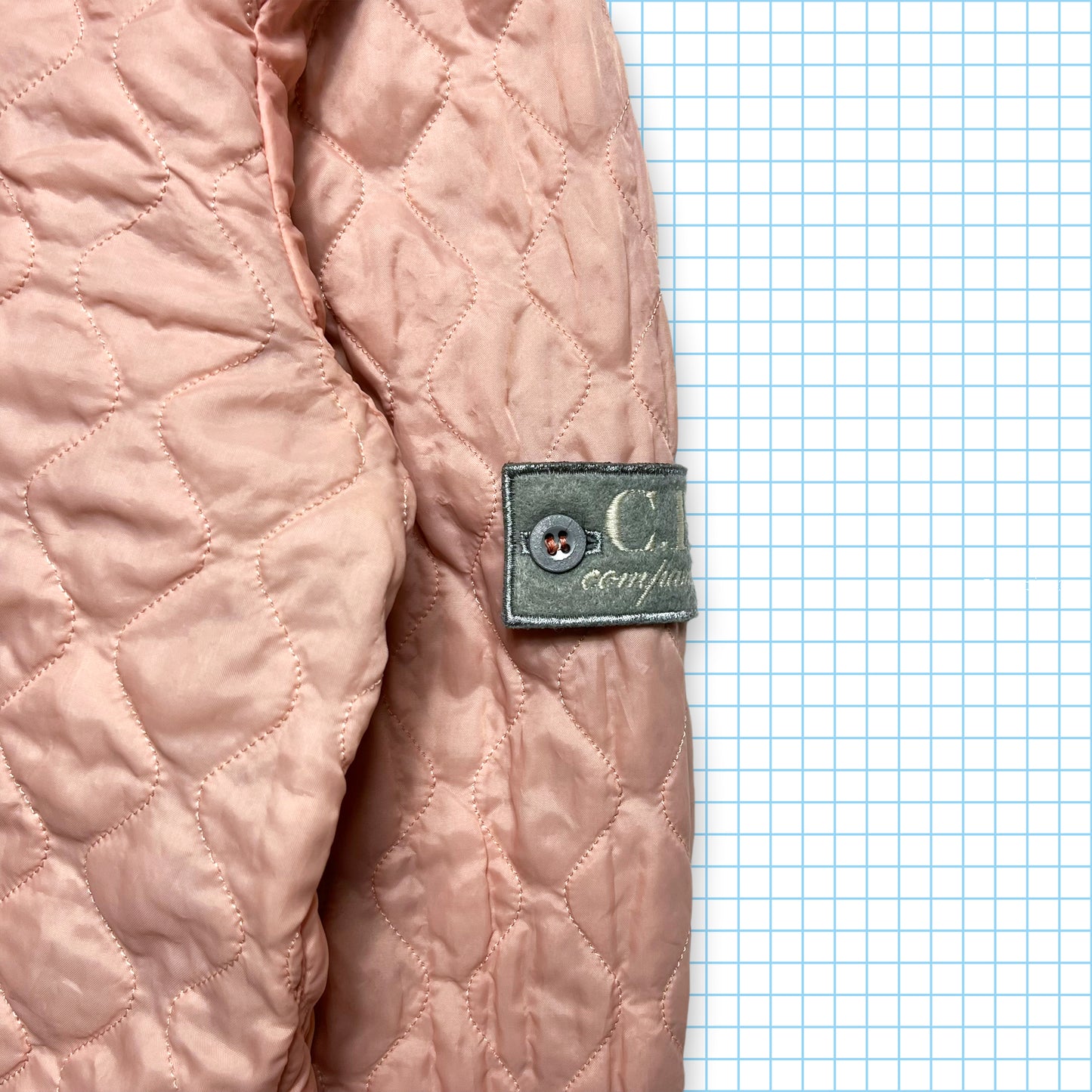 CP Company Salmon Pink Nylon Metal / Quilted Reversible Jacket - Small