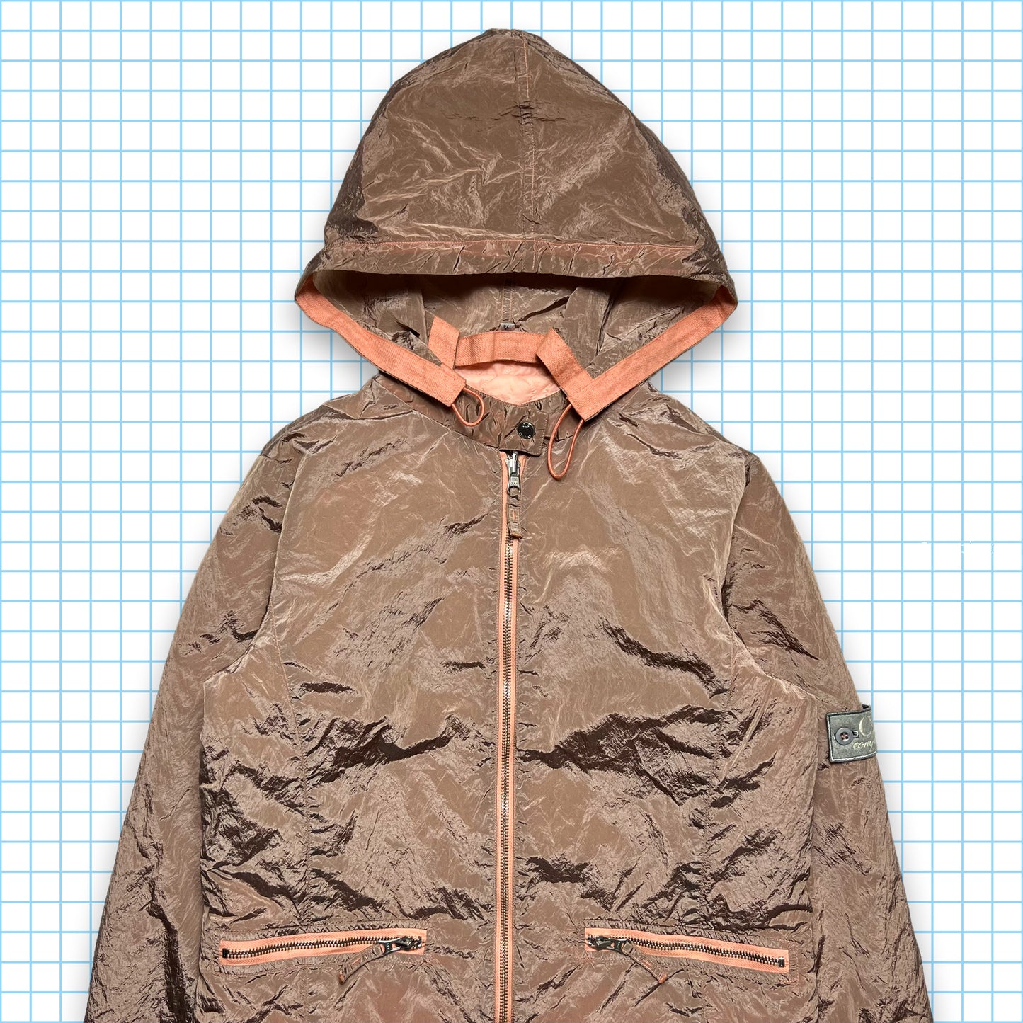 CP Company Salmon Pink Nylon Metal / Quilted Reversible Jacket - Small