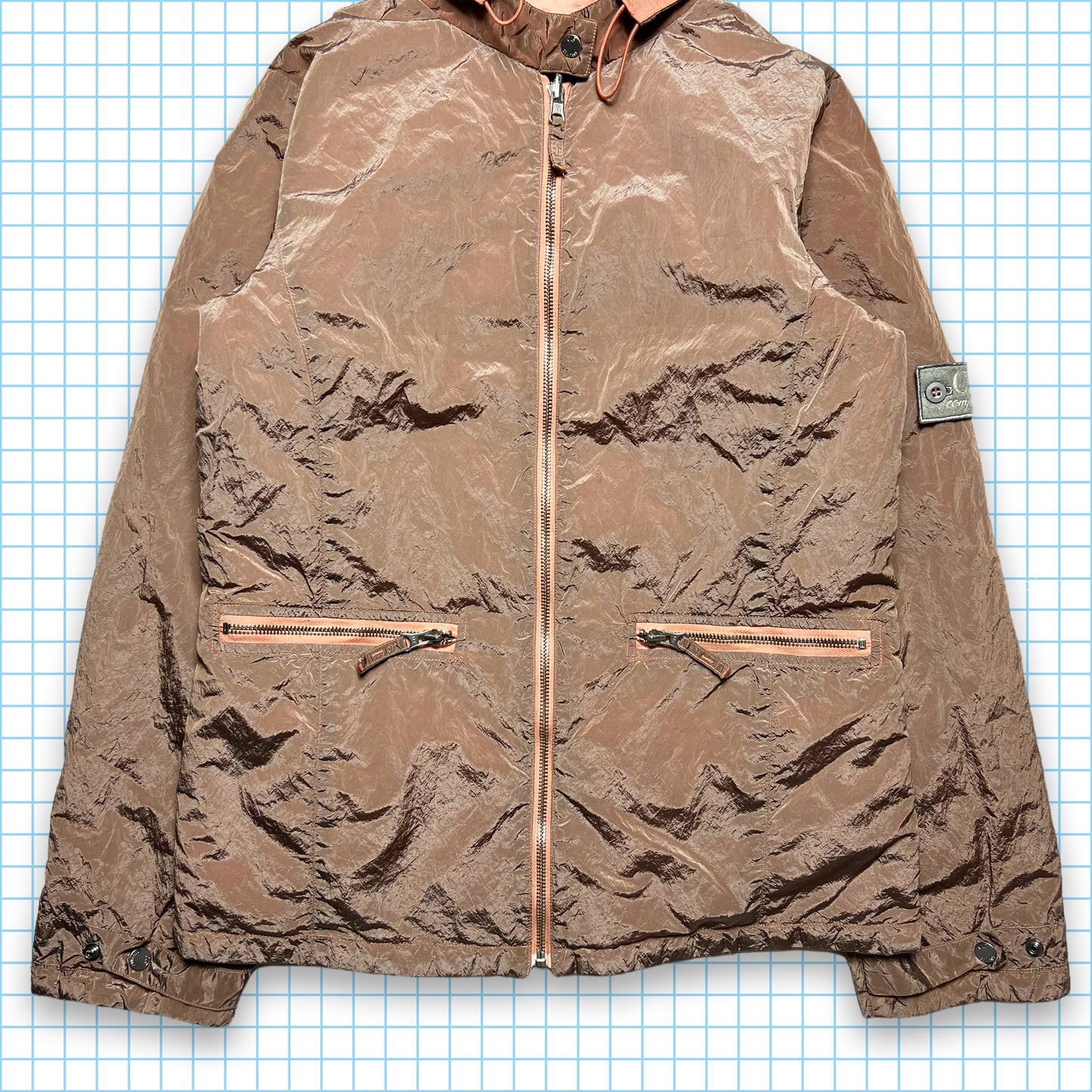 CP Company Salmon Pink Nylon Metal / Quilted Reversible Jacket - Small