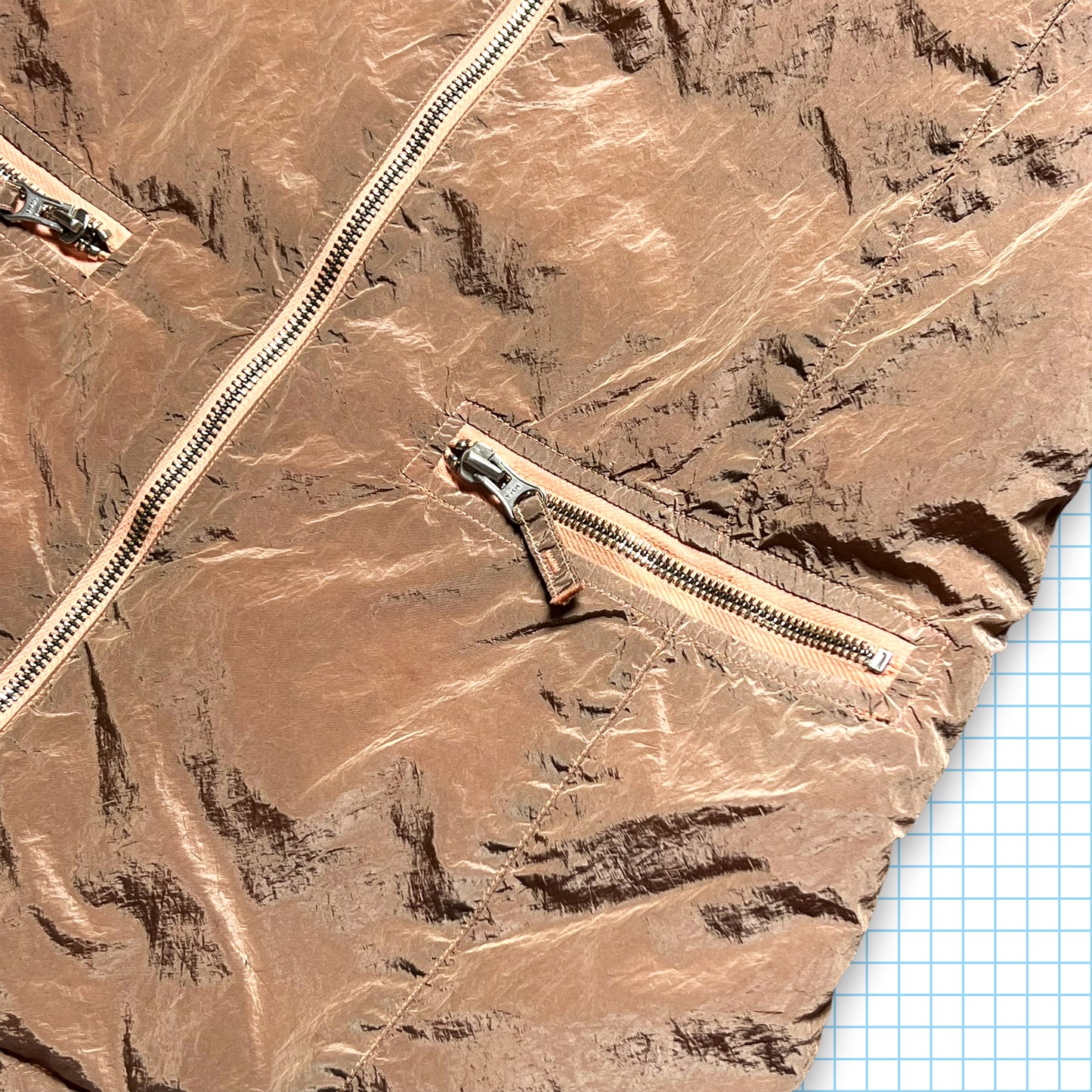 CP Company Salmon Pink Nylon Metal / Quilted Reversible Jacket - Small