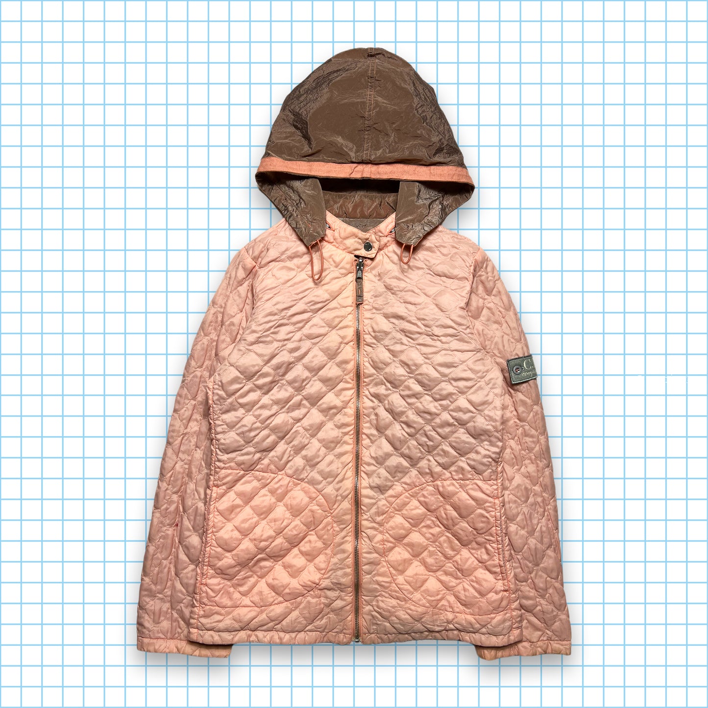 CP Company Salmon Pink Nylon Metal / Quilted Reversible Jacket - Small