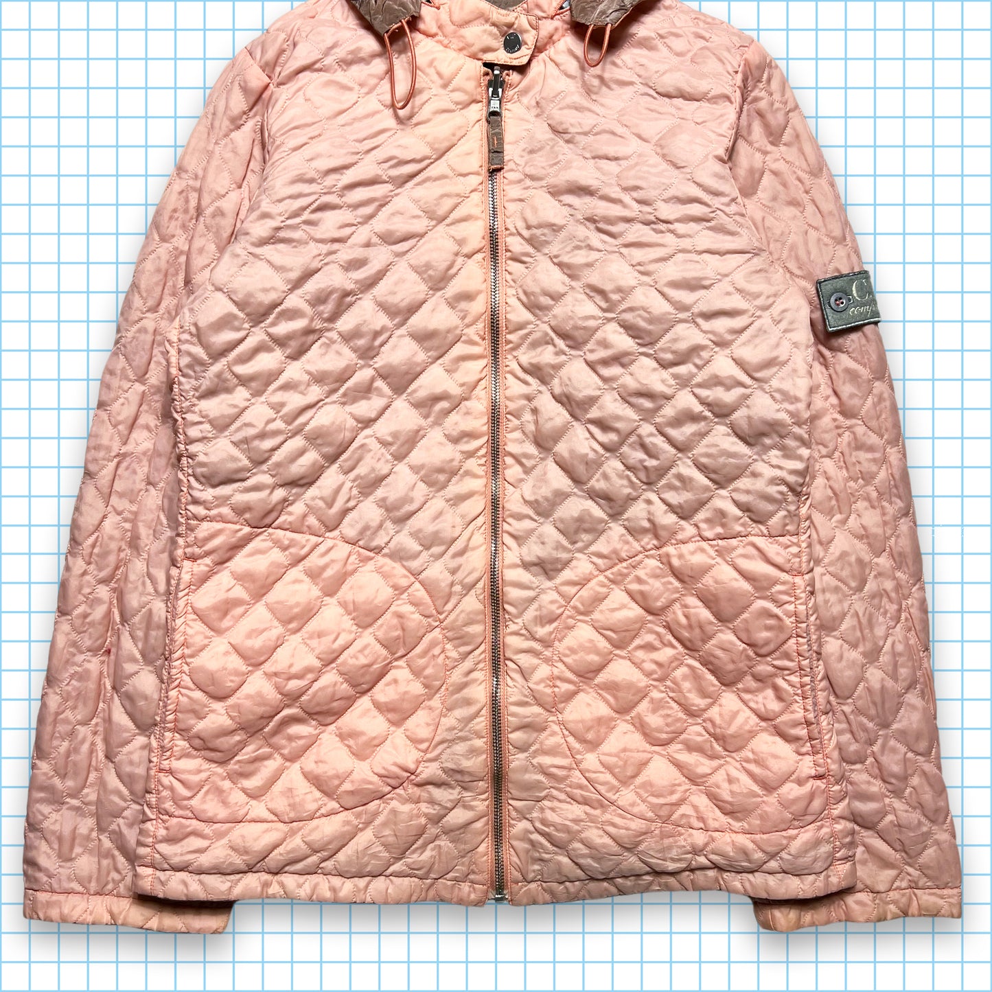 CP Company Salmon Pink Nylon Metal / Quilted Reversible Jacket - Small