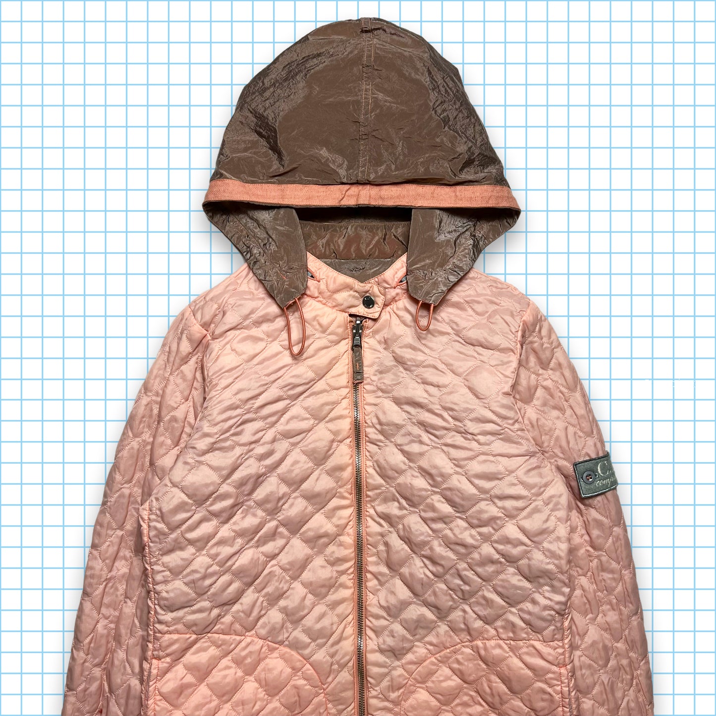CP Company Salmon Pink Nylon Metal / Quilted Reversible Jacket - Small