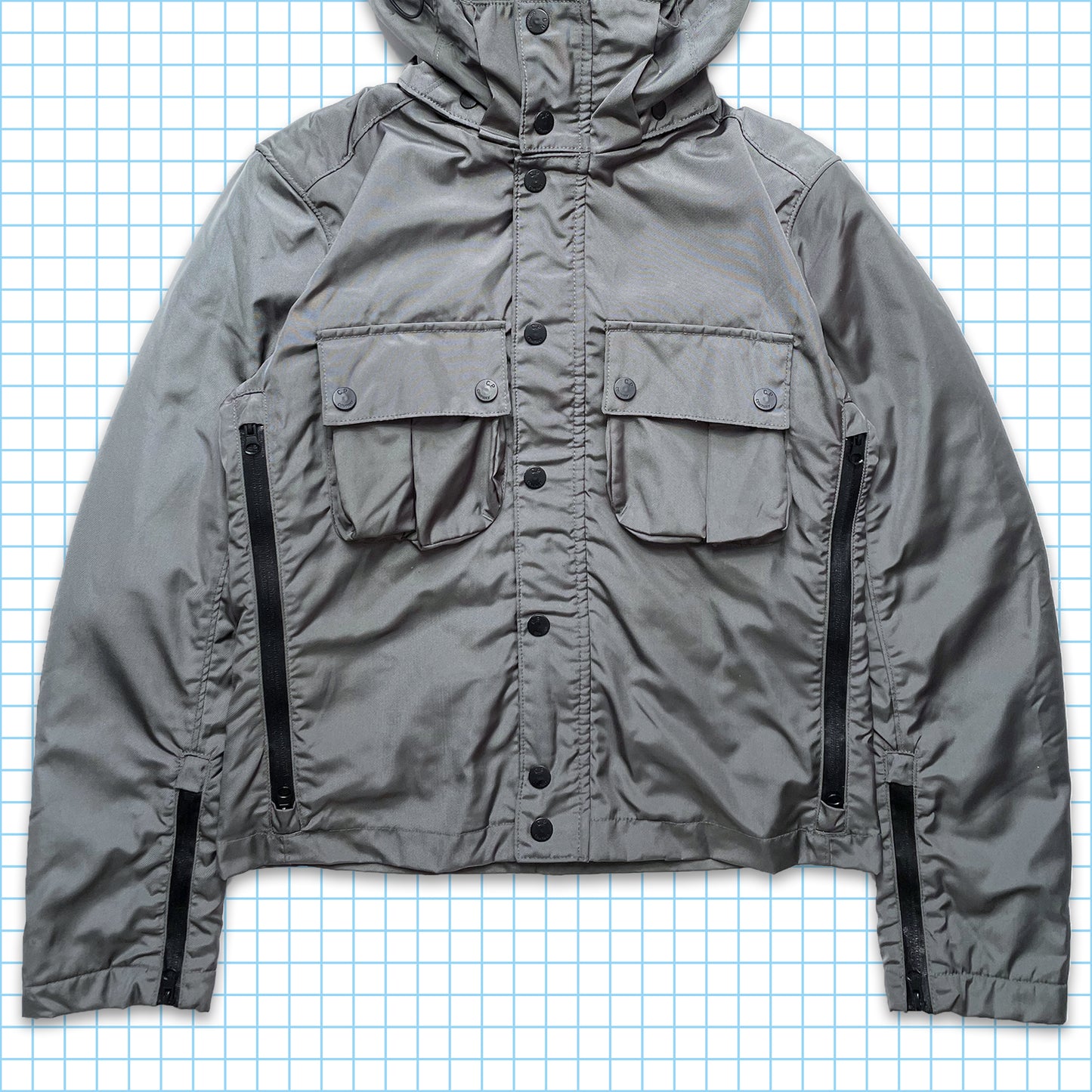 CP Company Baruffaldi Grey Technical Sunglasses Hooded Jacket AW08' - Small