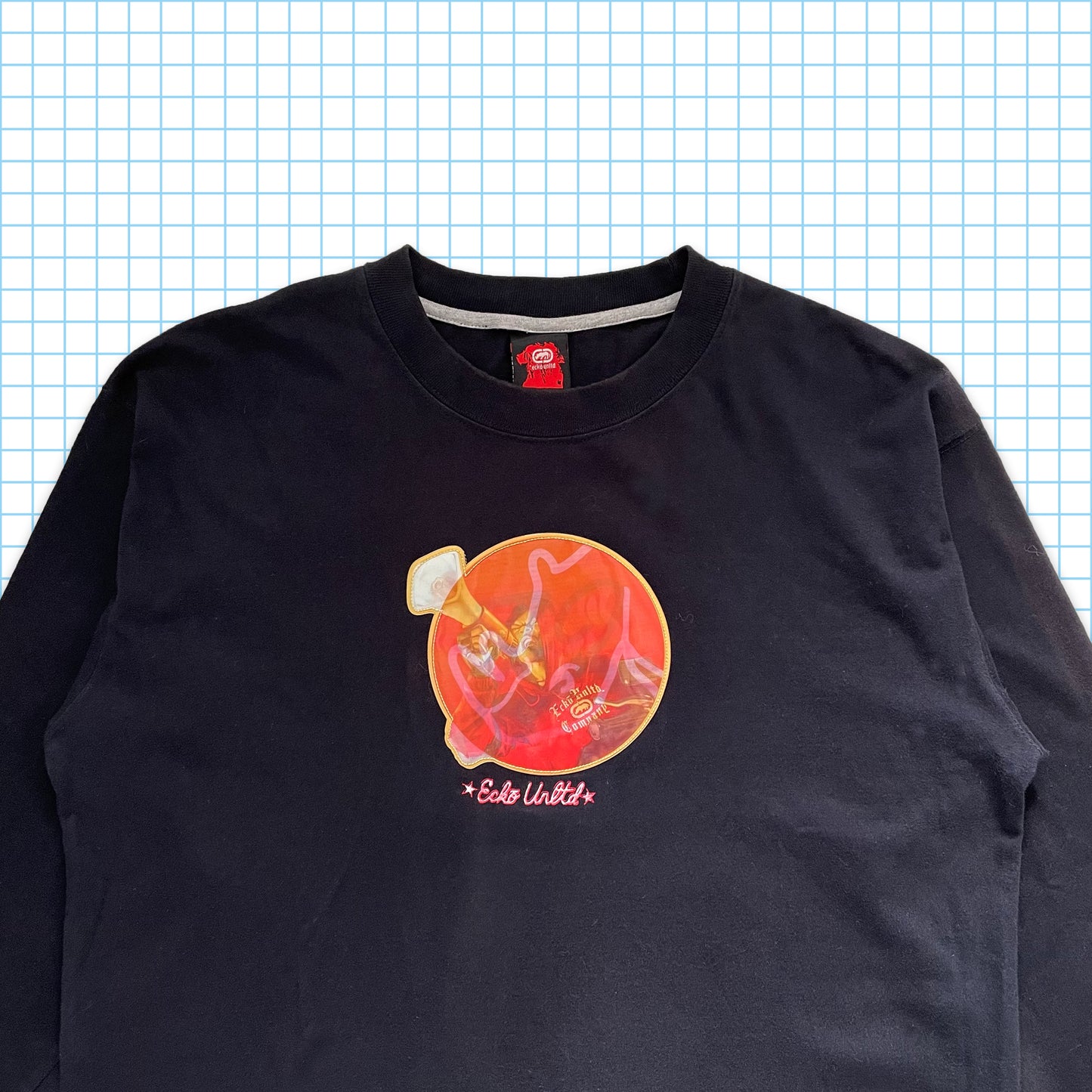Vintage Ecko Unltd Hologram '3D' Front Graphic Longsleeve - Large