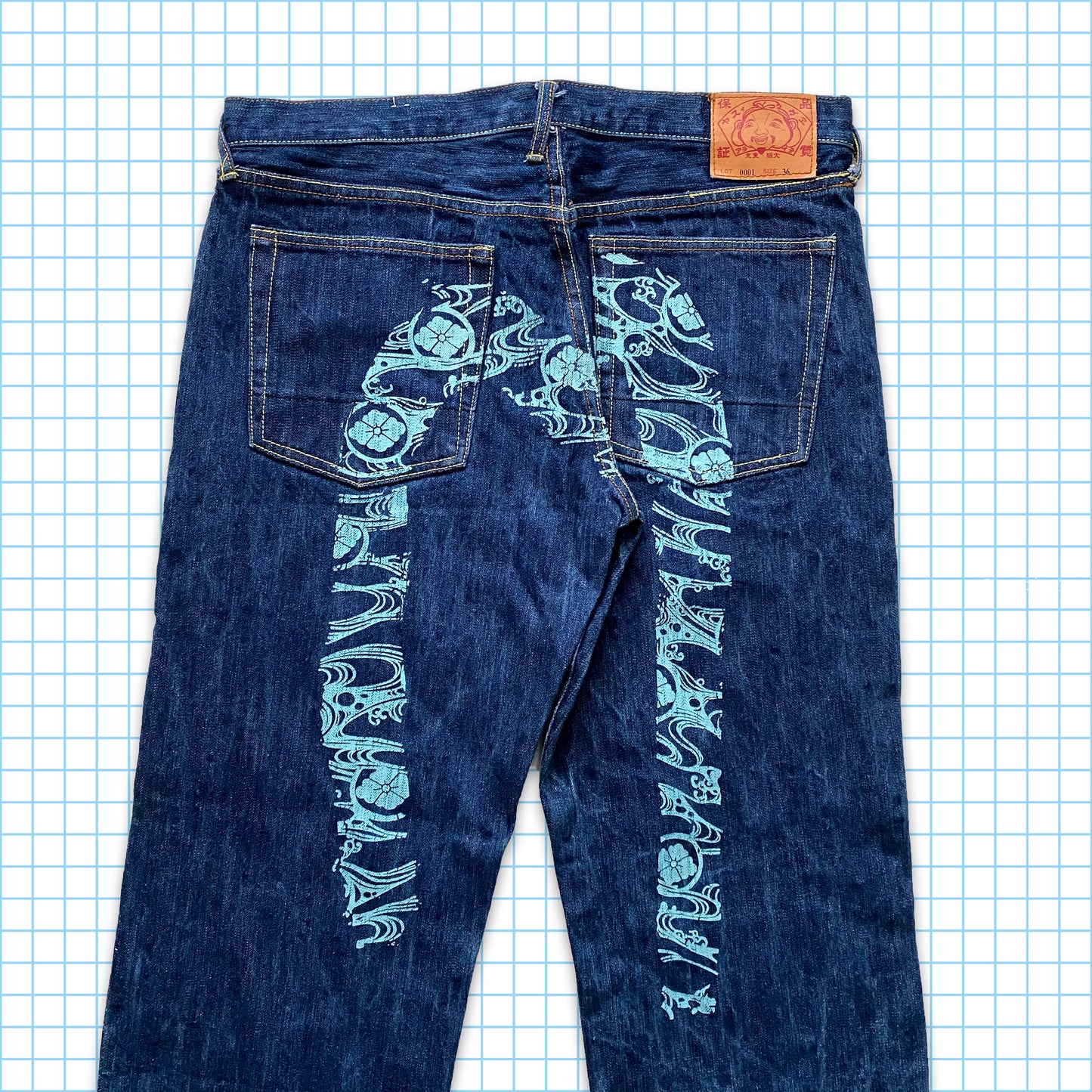 Vintage Evisu Bootleg Marble Washed Denim - 34" Waist