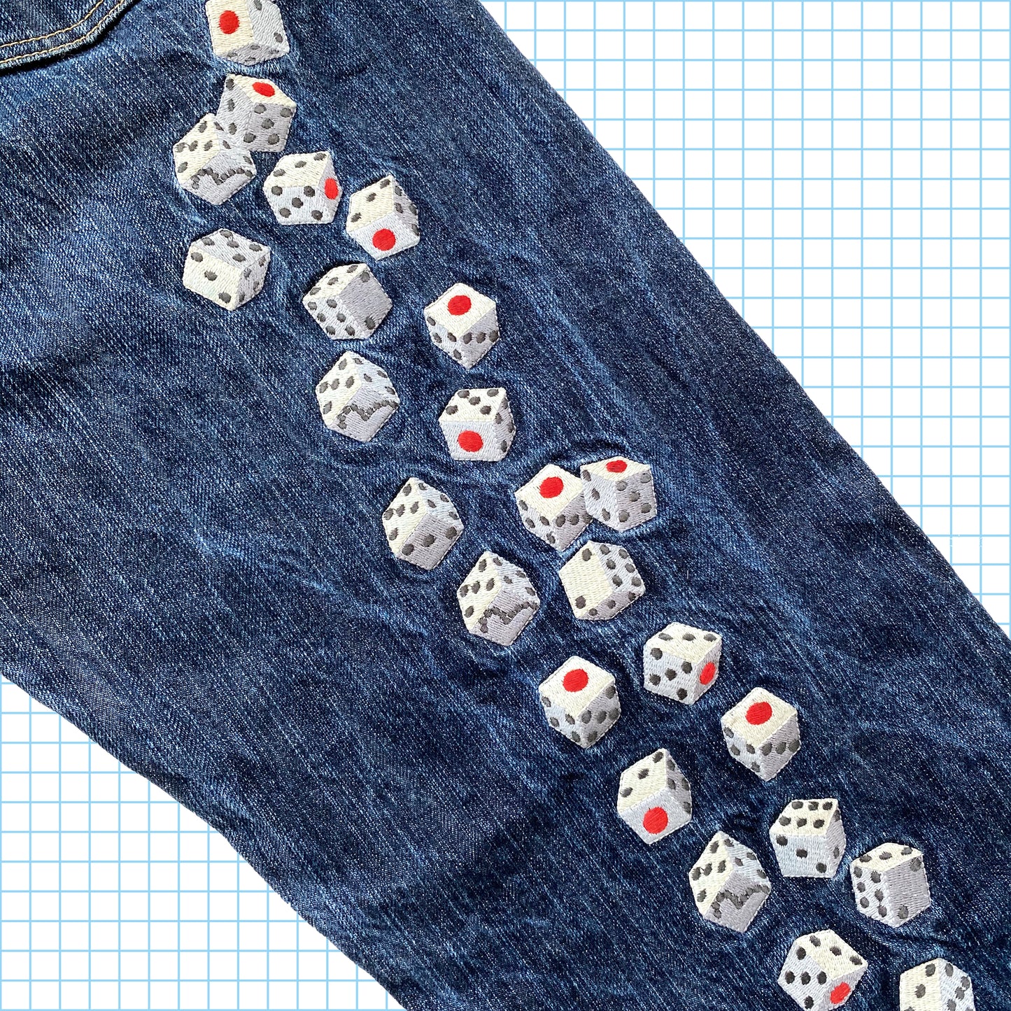 Vintage Evisu Selvedge Denim Dice Embroidered Jeans - 32" Waist