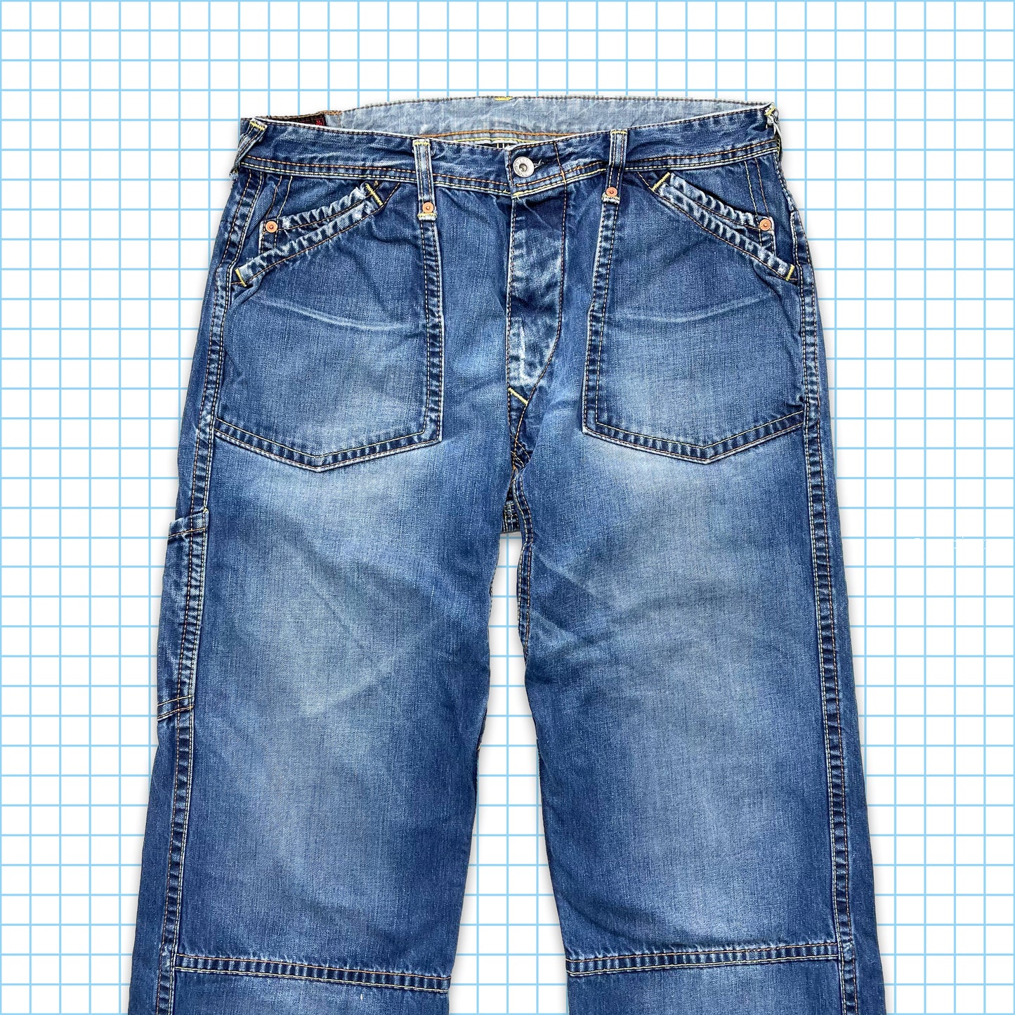 Evisu Reinforced Front Pocket Carpenter Jeans - 34" Waist