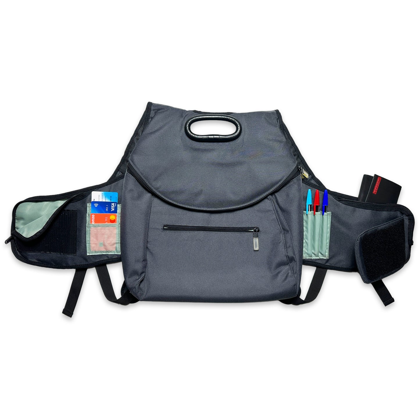 Slate Grey/Turquoise Modular Concealed Pocket Backpack