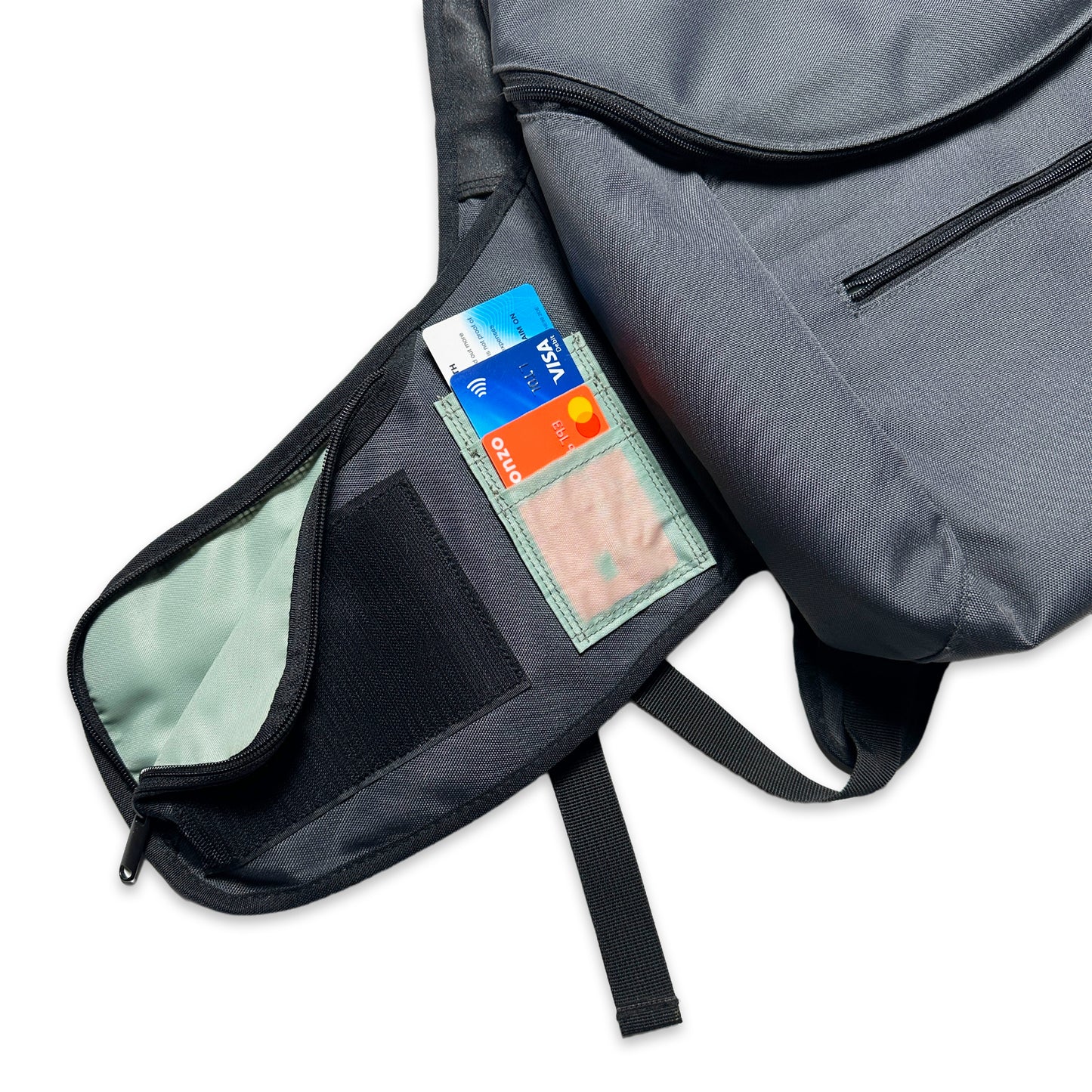 Slate Grey/Turquoise Modular Concealed Pocket Backpack