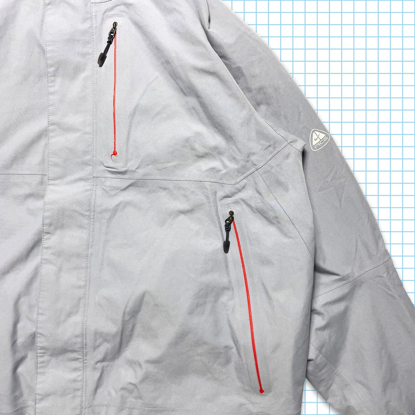 Nike ACG Light Grey Packable Hood Gore-Tex Tri-Pocket Jacket Fall 04’ - Extra Large / Extra Extra Large