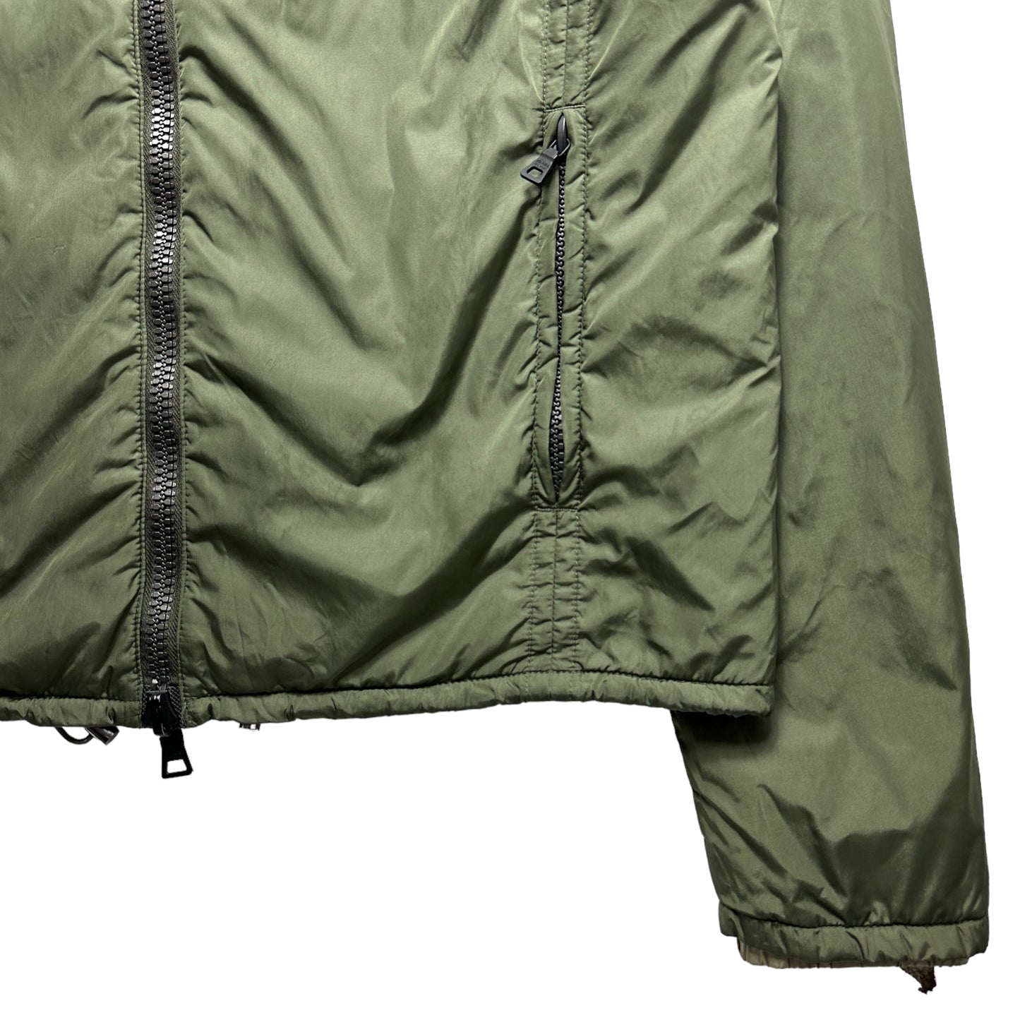 Veste réversible en nylon vert clair/olive Prada Sport 2in1 - Moyen / Grand