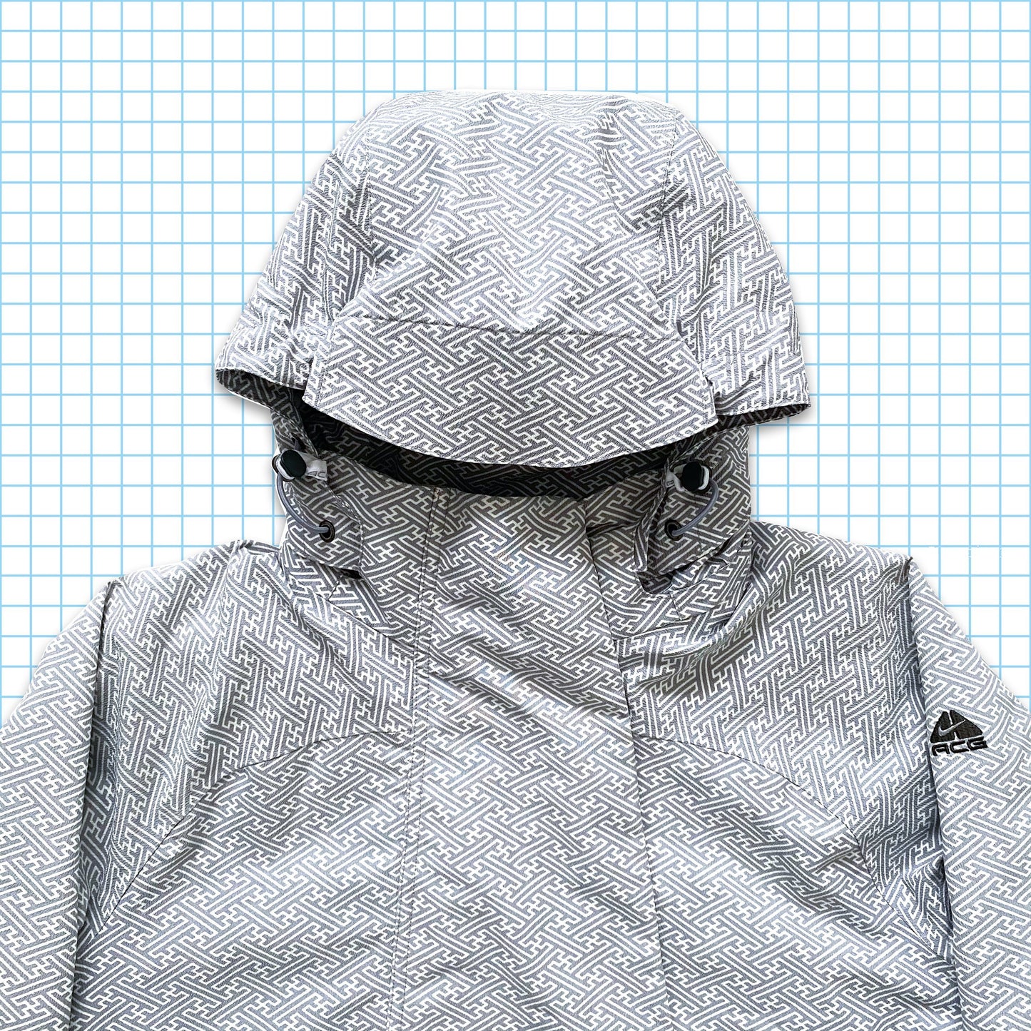Vintage Nike ACG Aztek Grey/White Padded Jacket Fall 08' - Extra Large