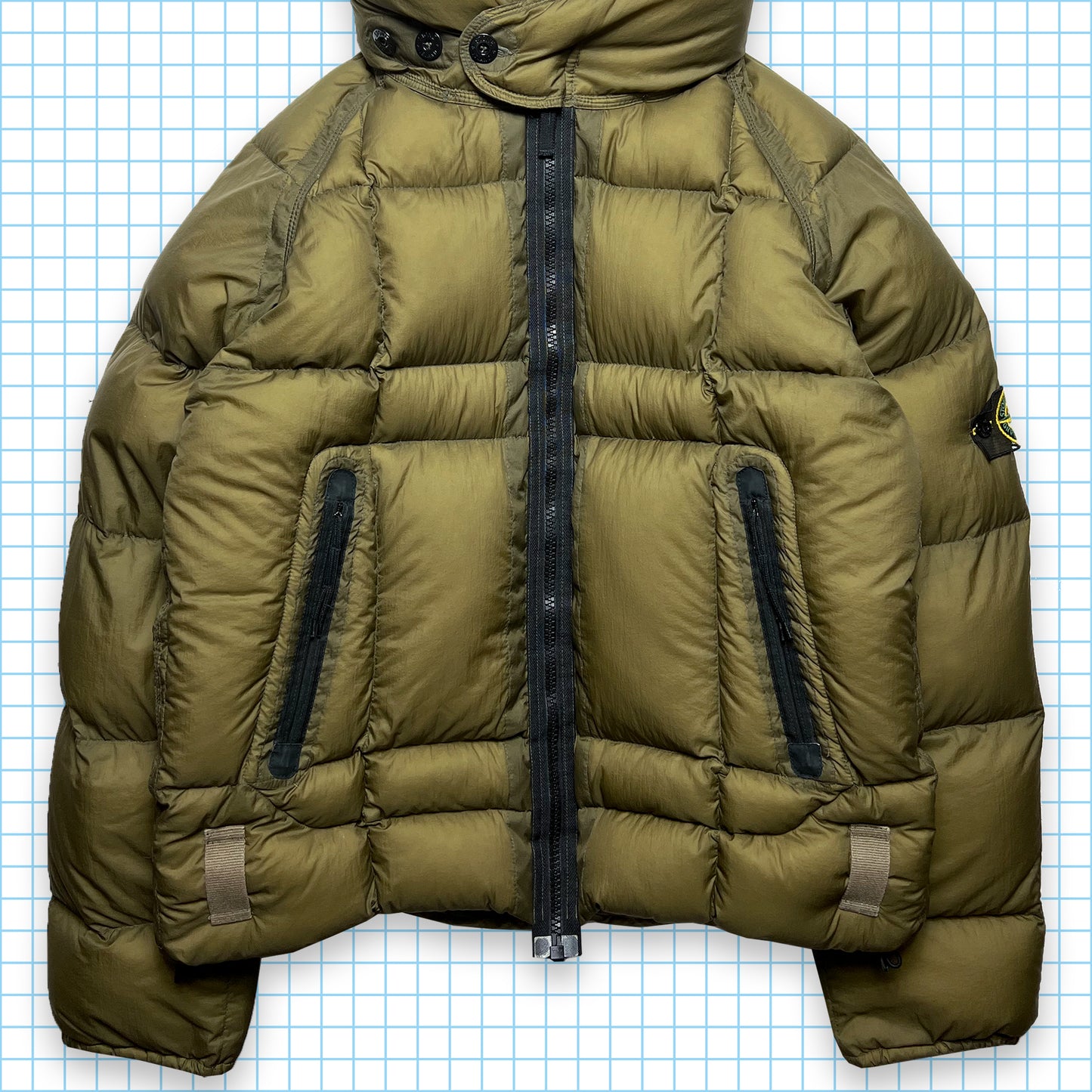 Stone Island Khaki Opaque Nylon Tela Goose Down AW06' - Extra Large