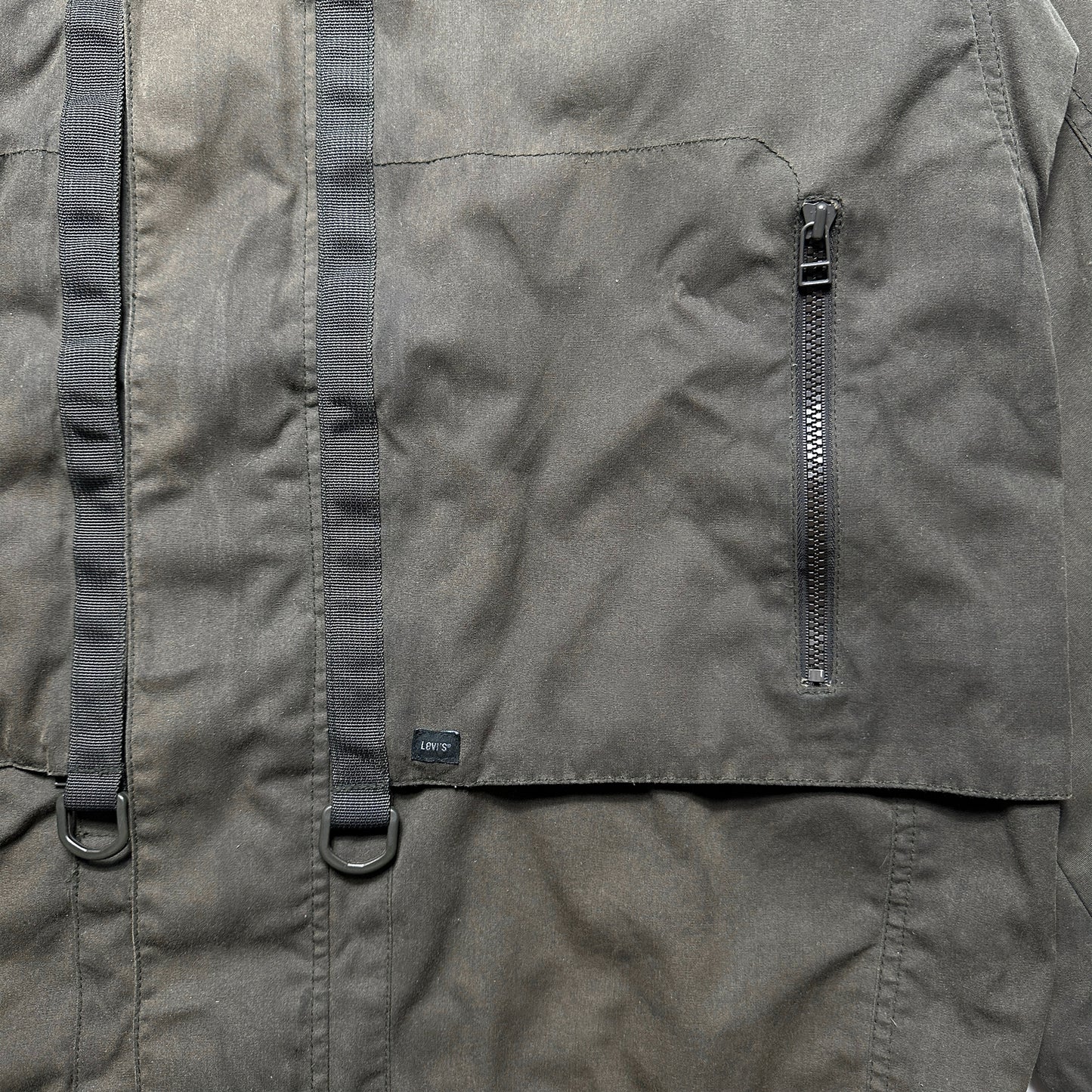 Veste technique Levi's Waxed Cotton Olive Stash Pocket des années 00 - Large / Extra Large