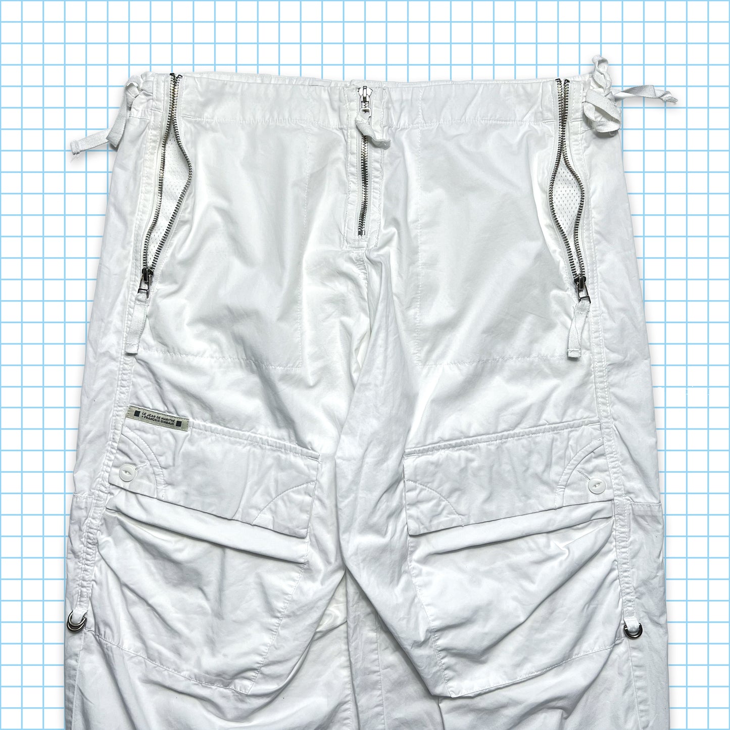 Marithe + Francois Girbaud Pure White Baggy Cargo Pant - 32" / 34" Waist