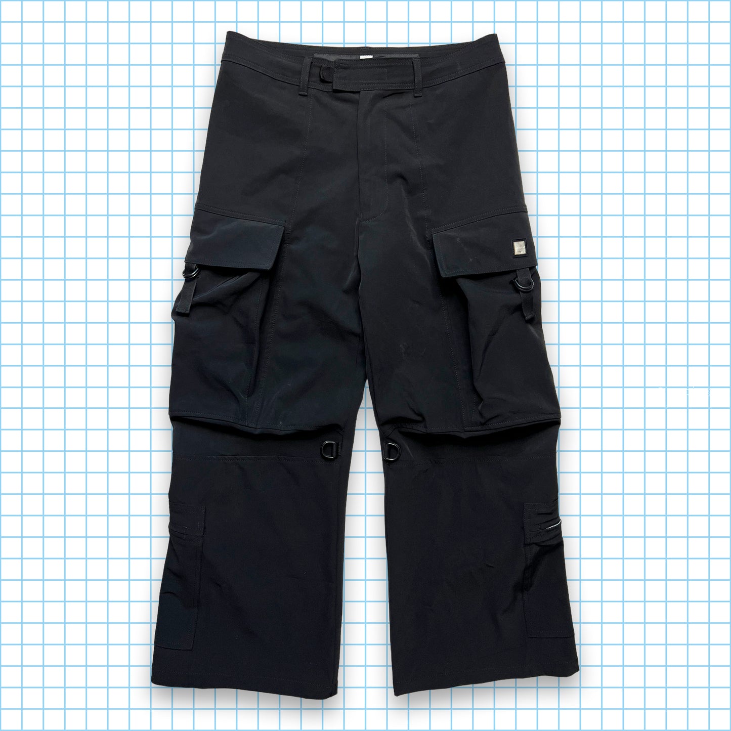 Marithé + François Girbaud Jet Black Multi Pocket Cargos - 30-32" Waist