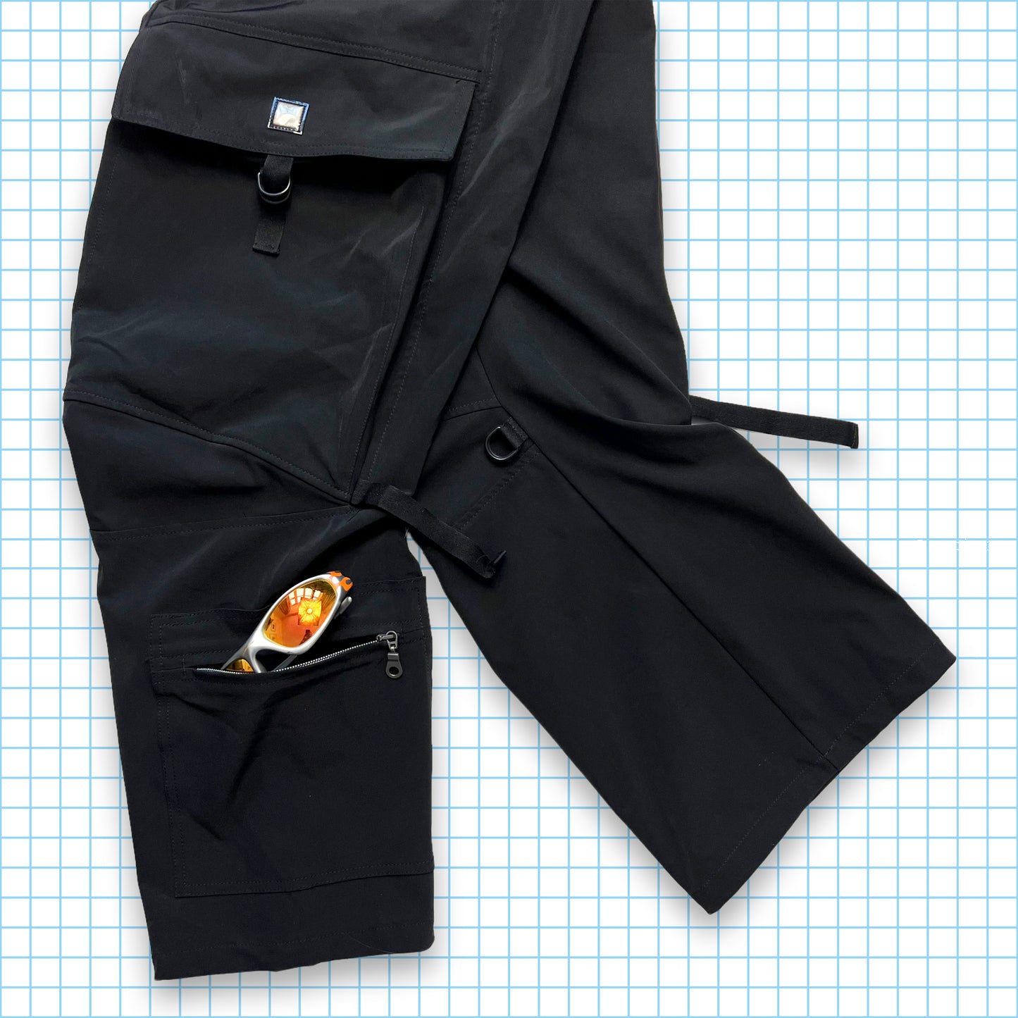 Marithé + François Girbaud Jet Black Multi Pocket Cargos - 30-32" Waist