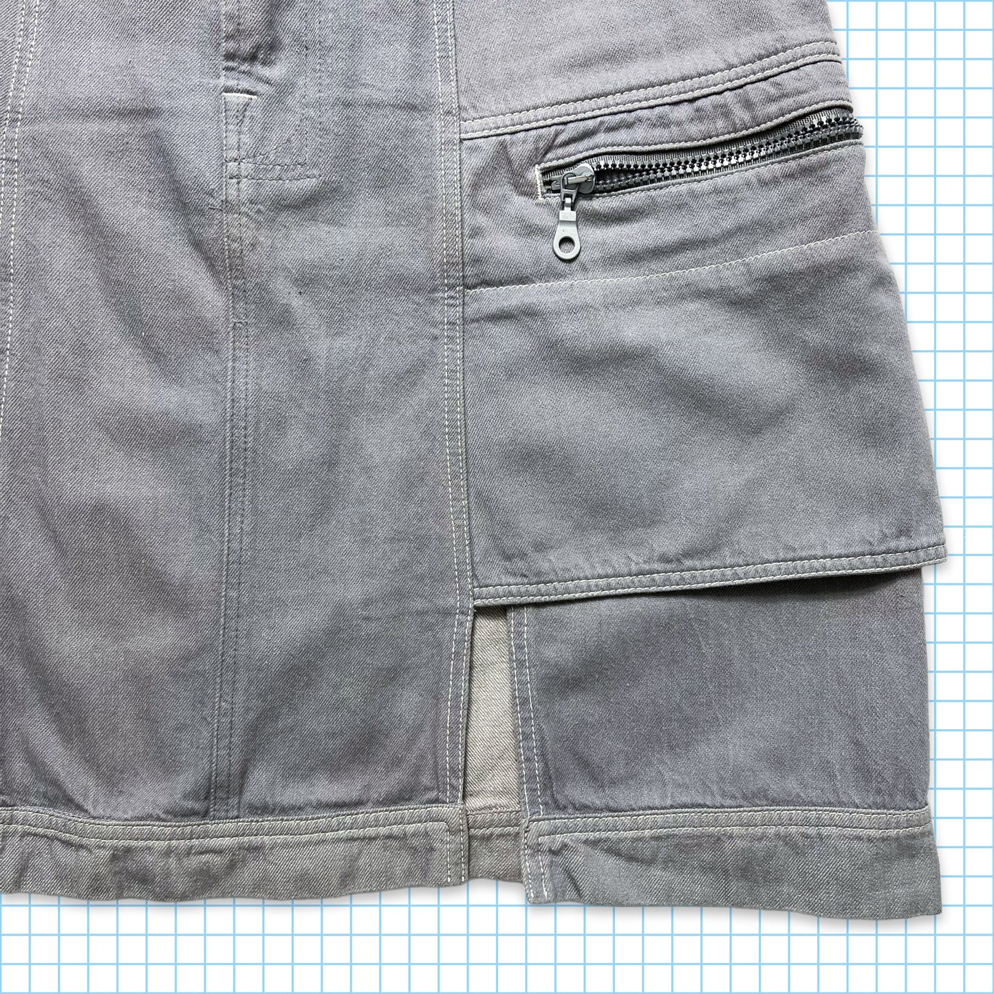 Marithé + François Girbaud Panelled Grey Skirt - Womens 10