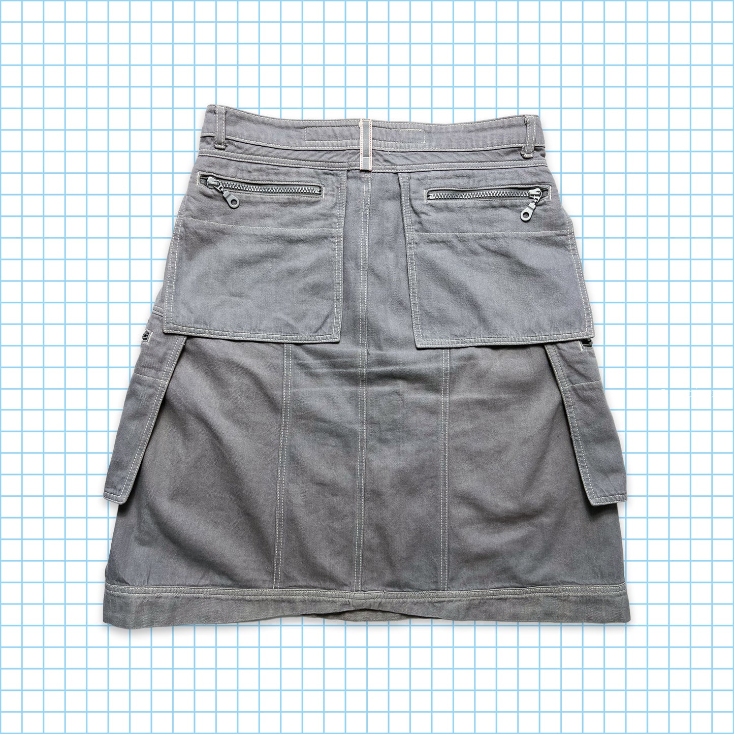 Marithé + François Girbaud Panelled Grey Skirt - Womens 10