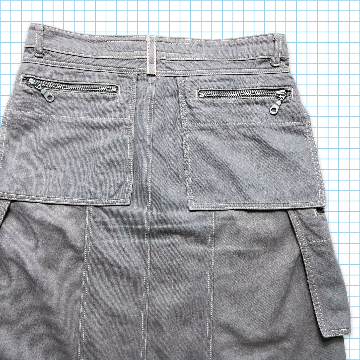 Marithé + François Girbaud Panelled Grey Skirt - Womens 10