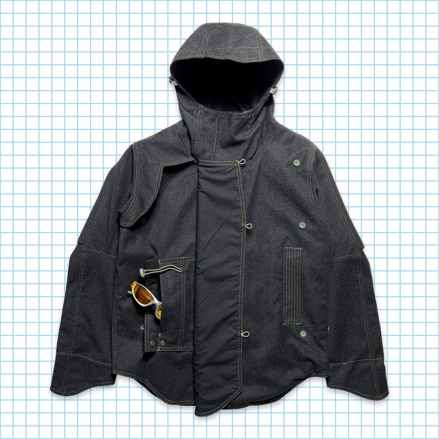 Late 90's Maharishi Panelled Loro Piana Wool Storm System Jacket - Medium