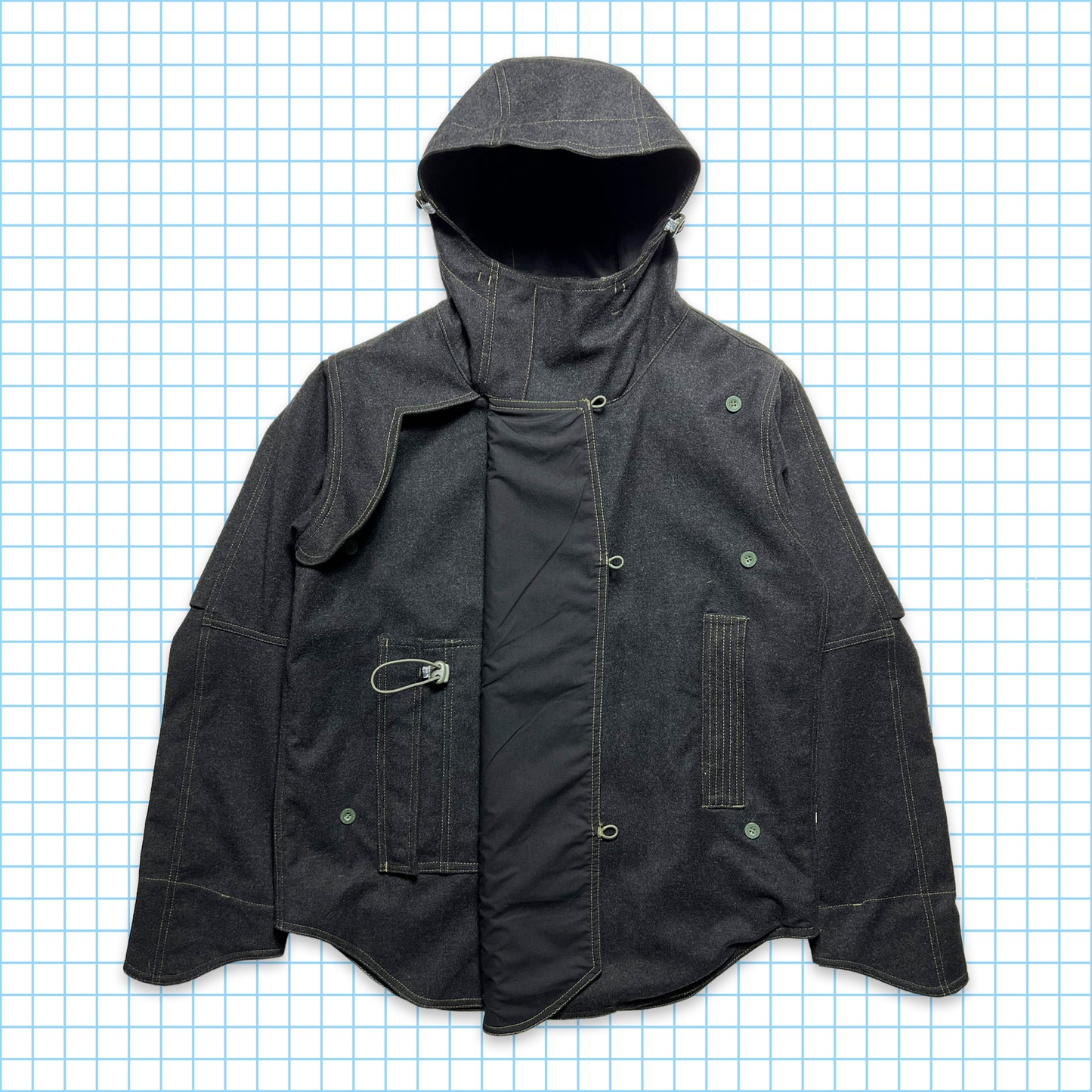 Late 90's Maharishi Panelled Loro Piana Wool Storm System Jacket - Medium