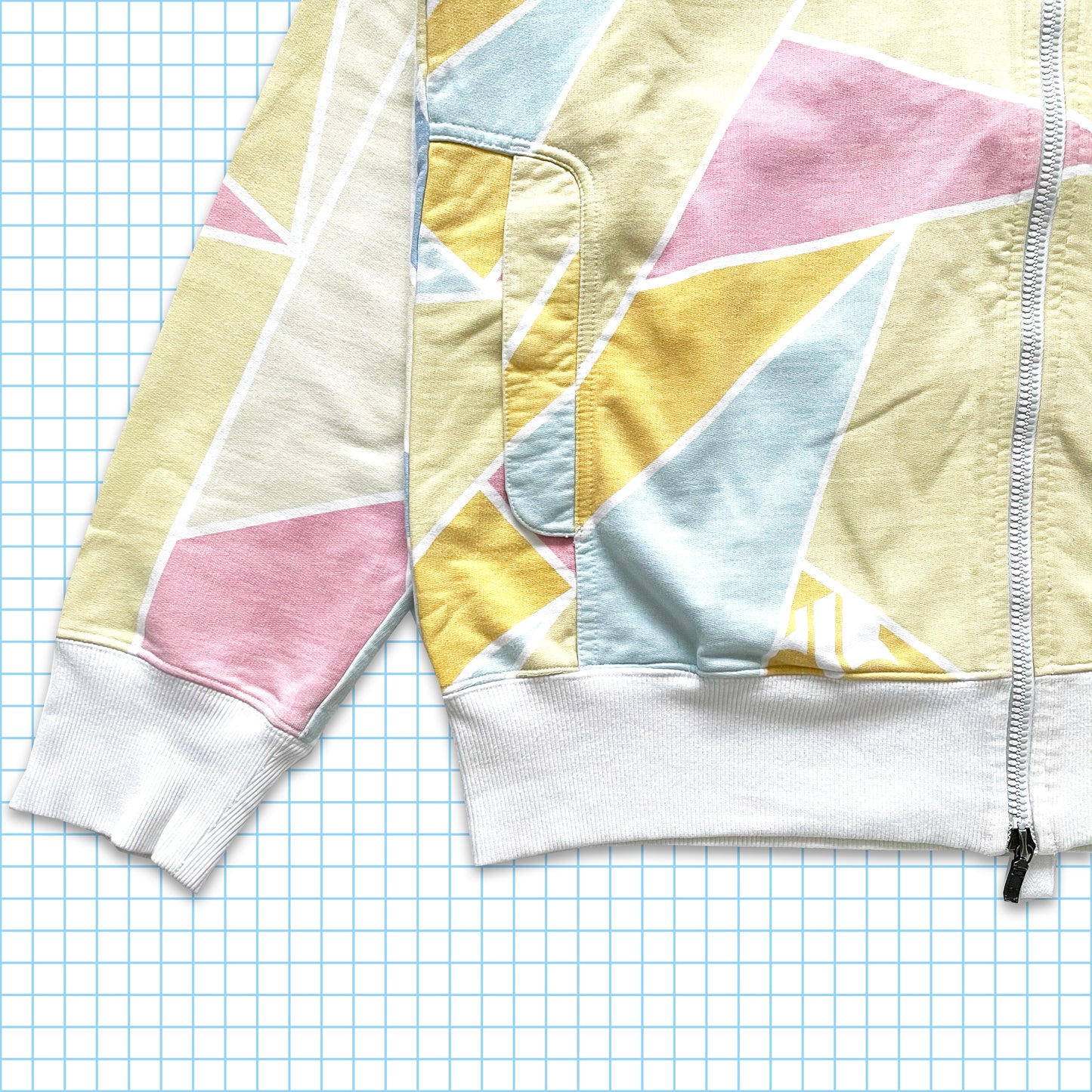Vintage Maharishi Abstract Multicolour Pastel Hoodie - Extra Large