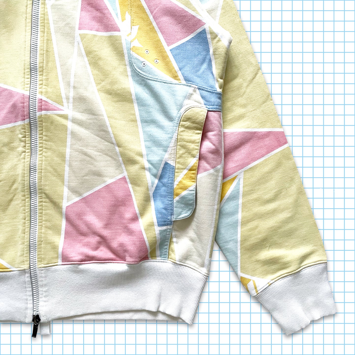 Vintage Maharishi Abstract Multicolour Pastel Hoodie - Extra Large