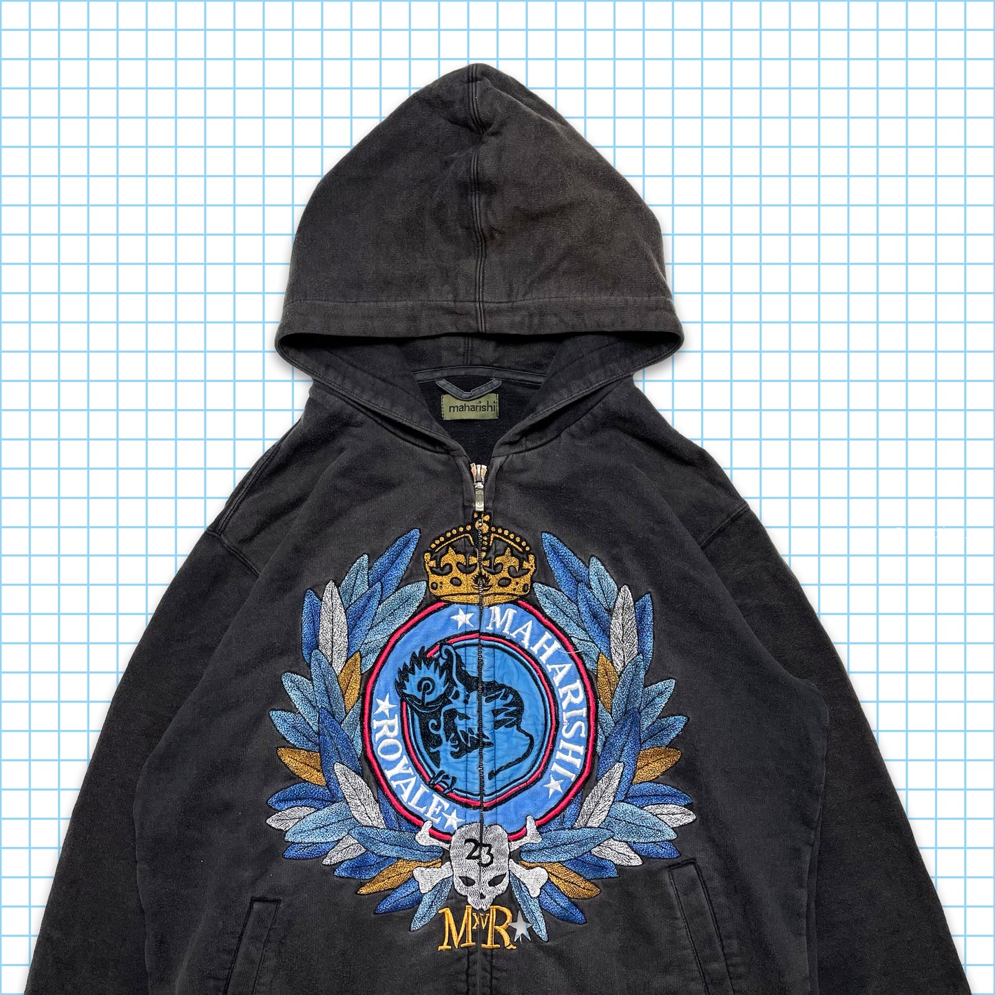 Maharishi フロントクレスト刺繍ジップパーカー - M