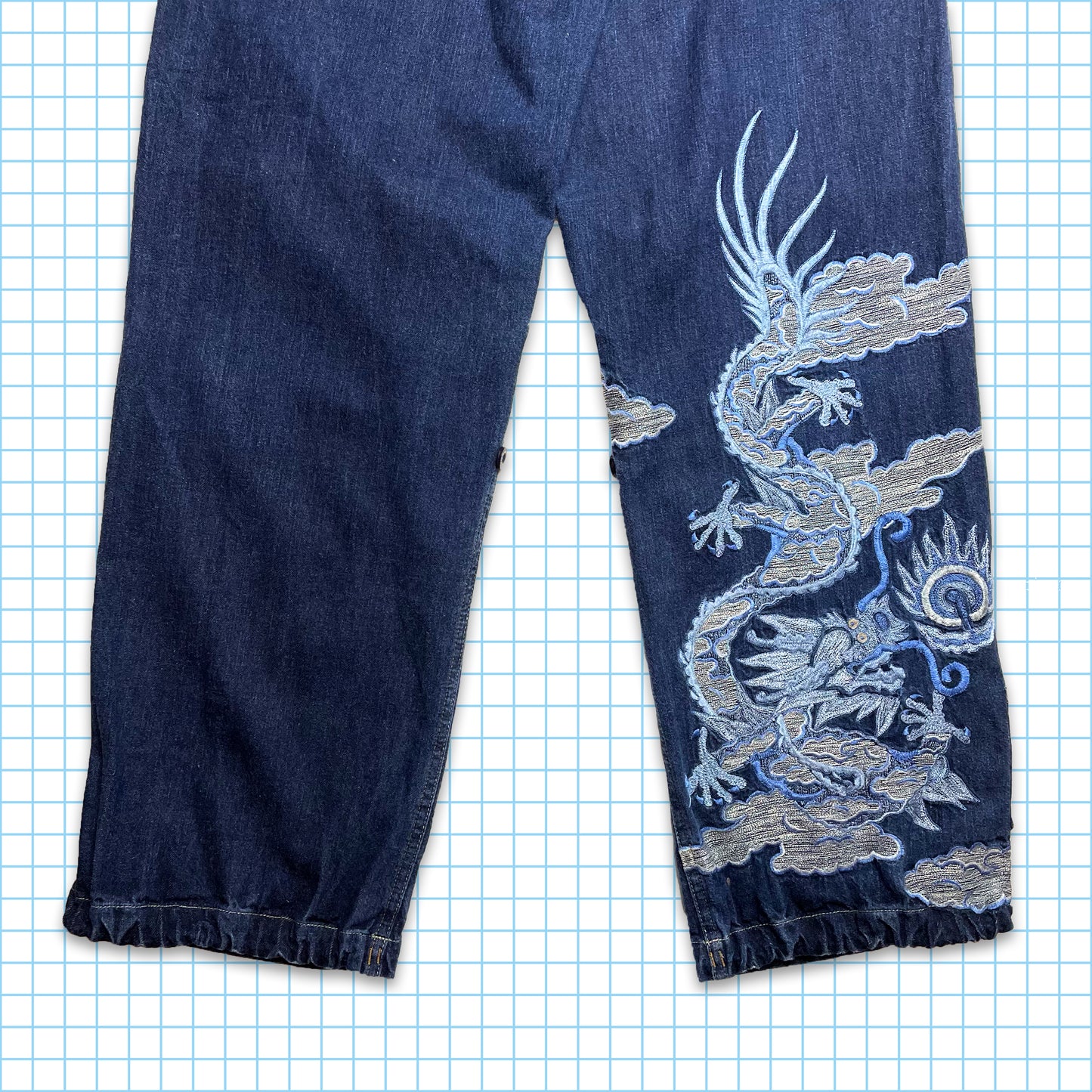 Vintage Maharishi Sky Dragon Denim Embroidered Snopants - Small