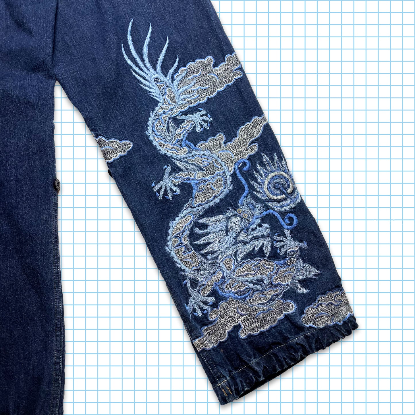 Vintage Maharishi Sky Dragon Denim Embroidered Snopants - Small