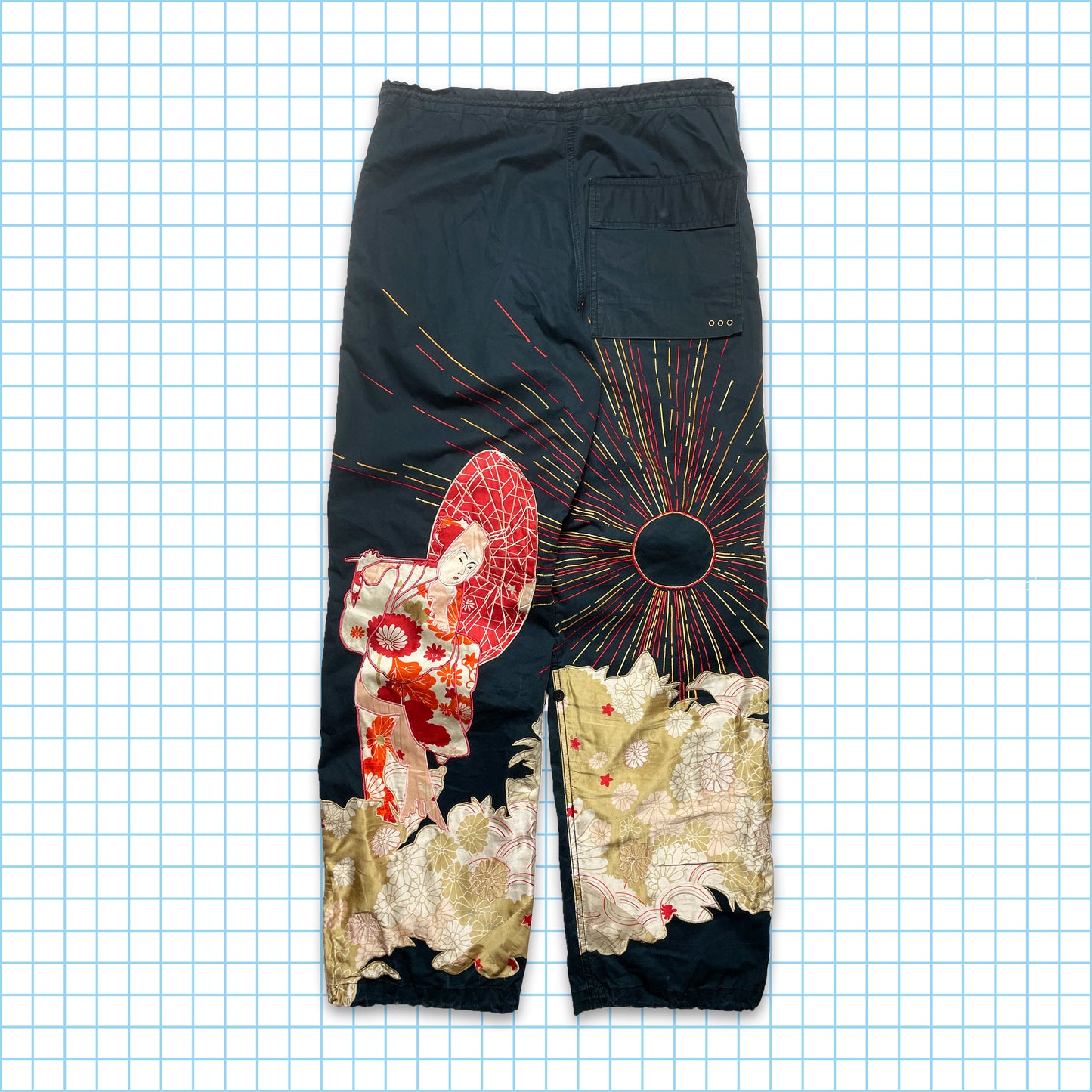 Vintage Maharishi Geisha Silk Embroidered Snopants - 32" Waist