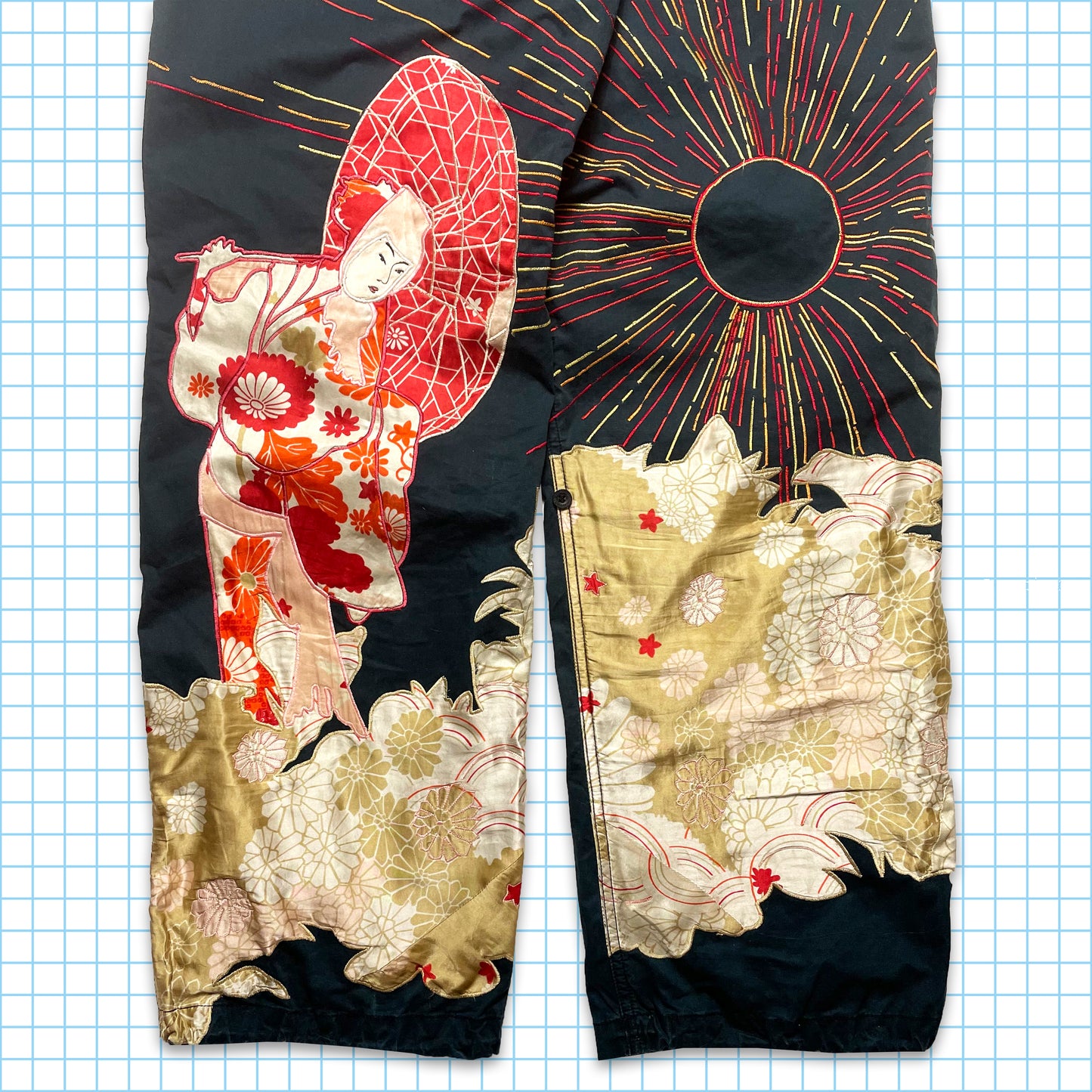 Vintage Maharishi Geisha Silk Embroidered Snopants - 32" Waist