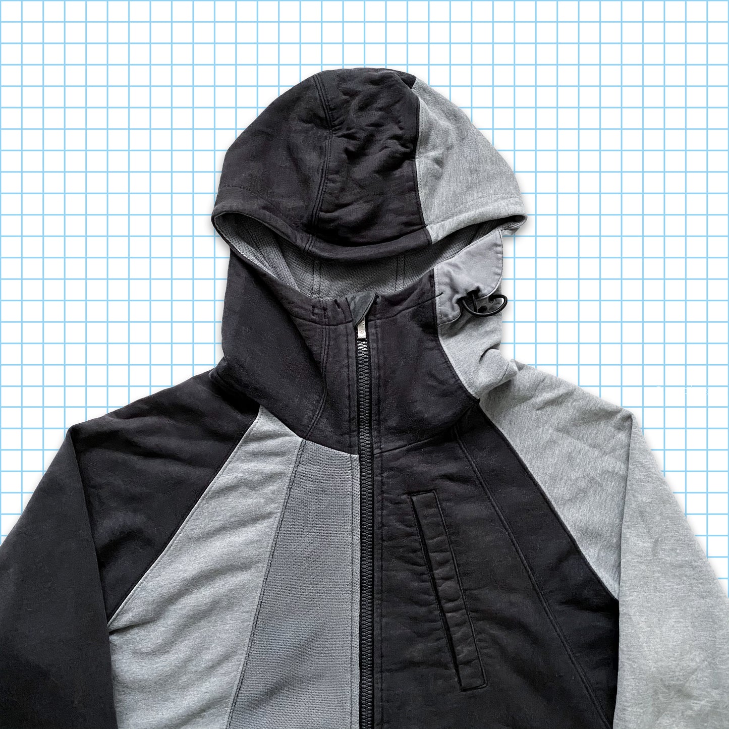 Sweat à capuche zippé tactique multi-panneaux dégradé Maharishi vintage - Moyen / Grand